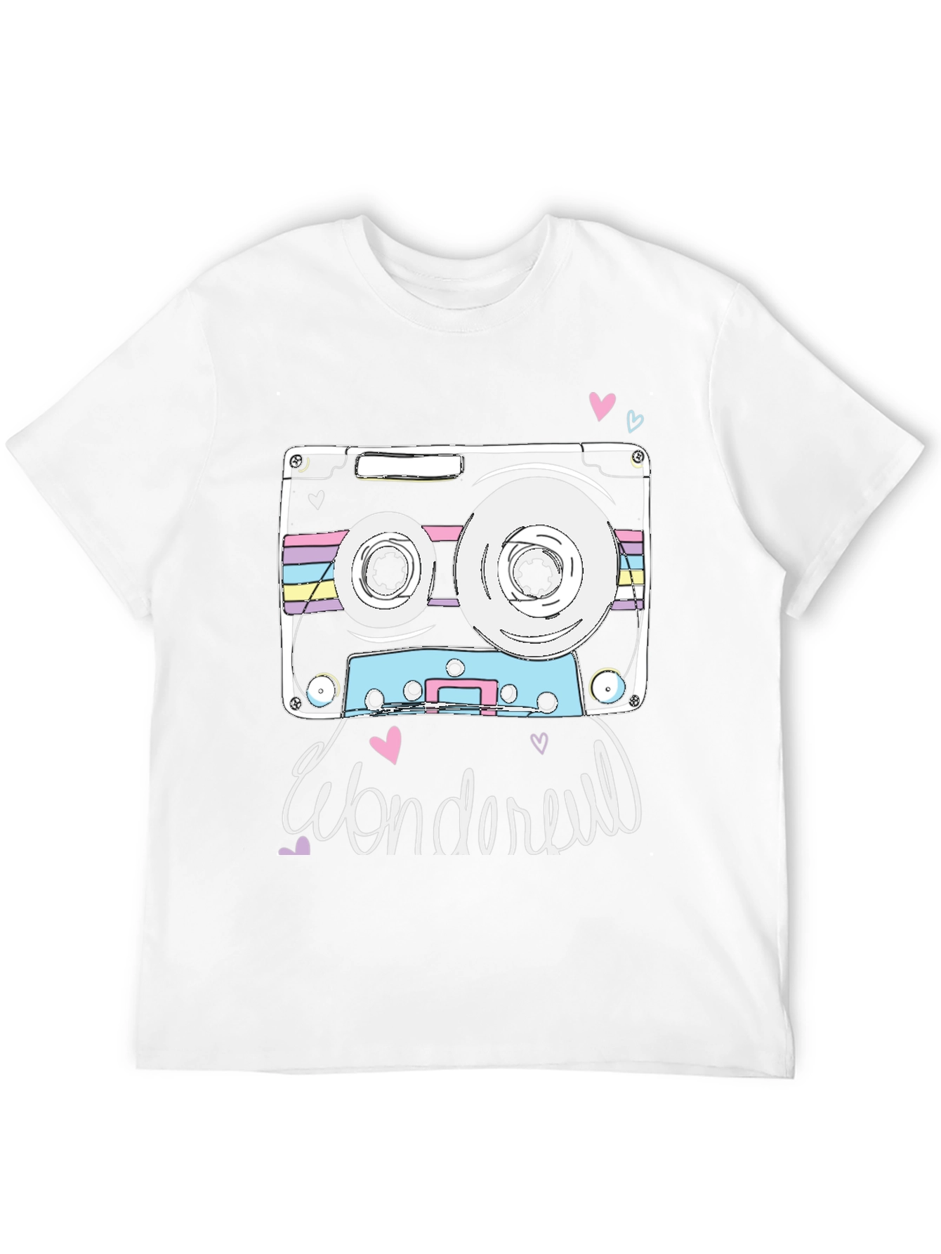 Retro Cassette Tape Graphic T-Shirt - Wonderful Design