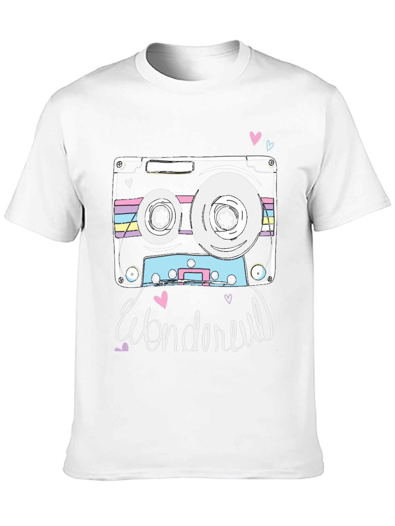 Retro Cassette Tape Graphic T-Shirt - Wonderful Design