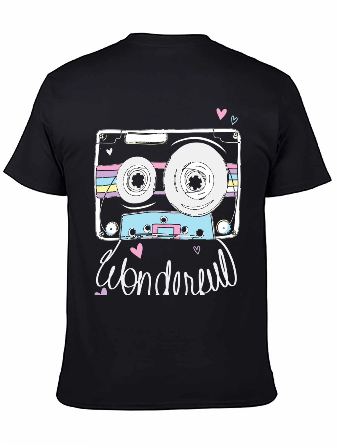 Retro Cassette Tape Graphic T-Shirt - Wonderful Design