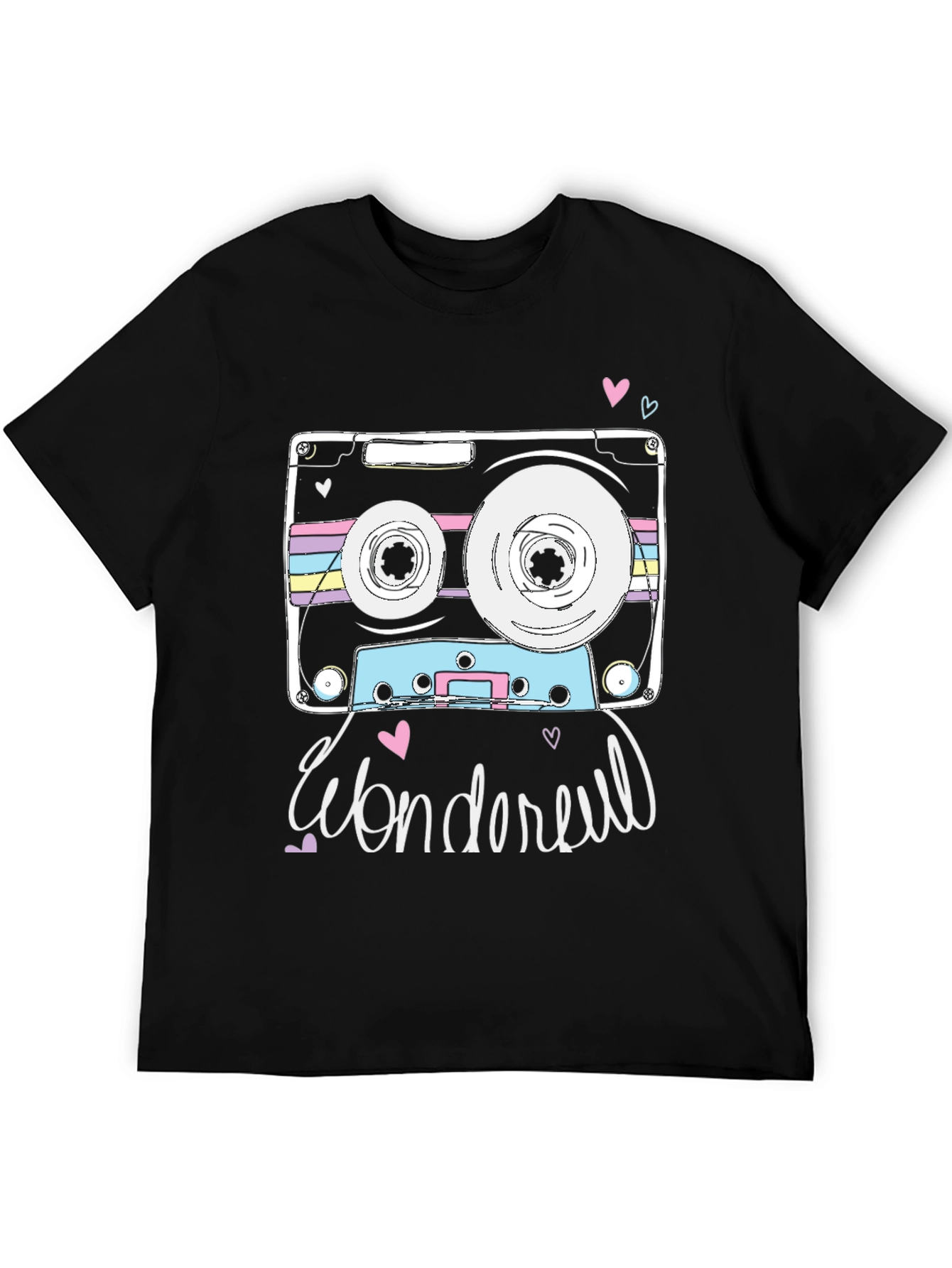 Retro Cassette Tape Graphic T-Shirt - Wonderful Design
