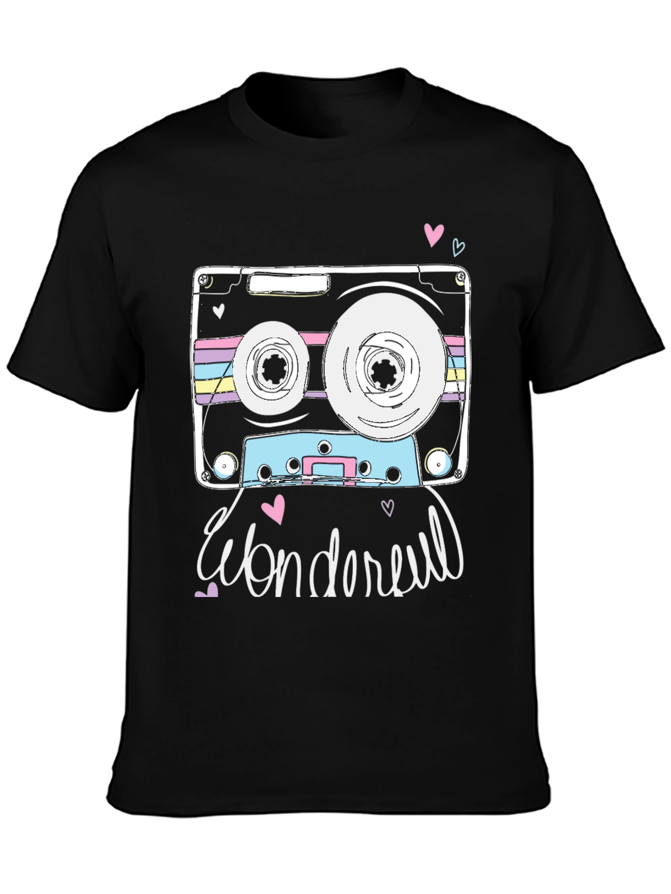 Retro Cassette Tape Graphic T-Shirt - Wonderful Design