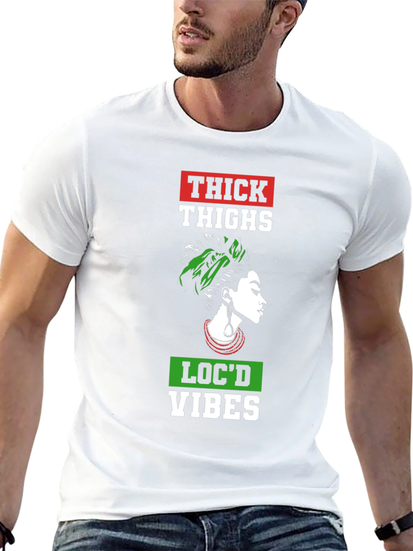 Thick Thighs Locd Vibes Graphic Tee - Black