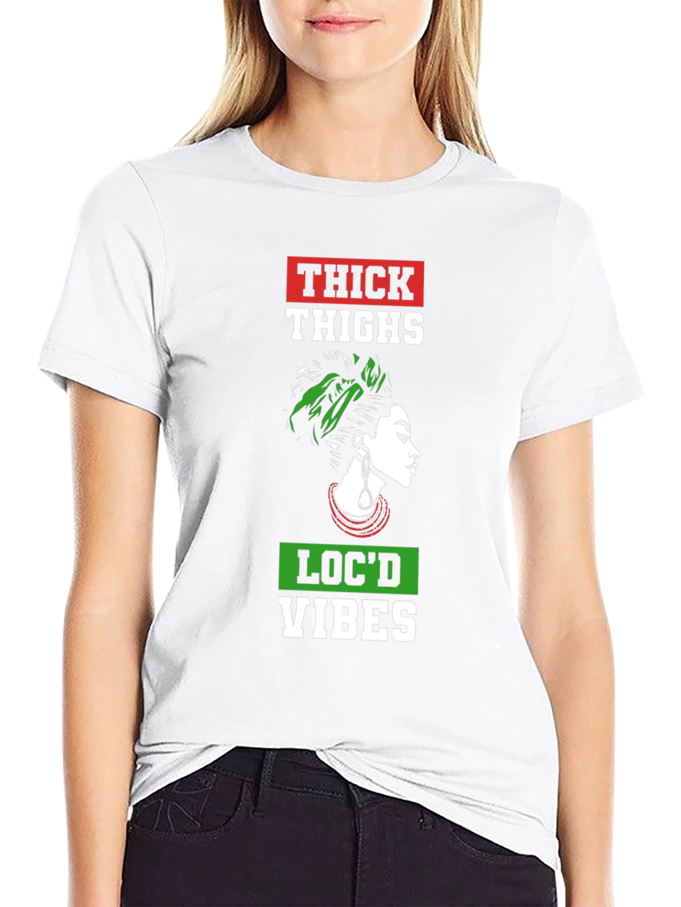 Thick Thighs Locd Vibes Graphic Tee - Black