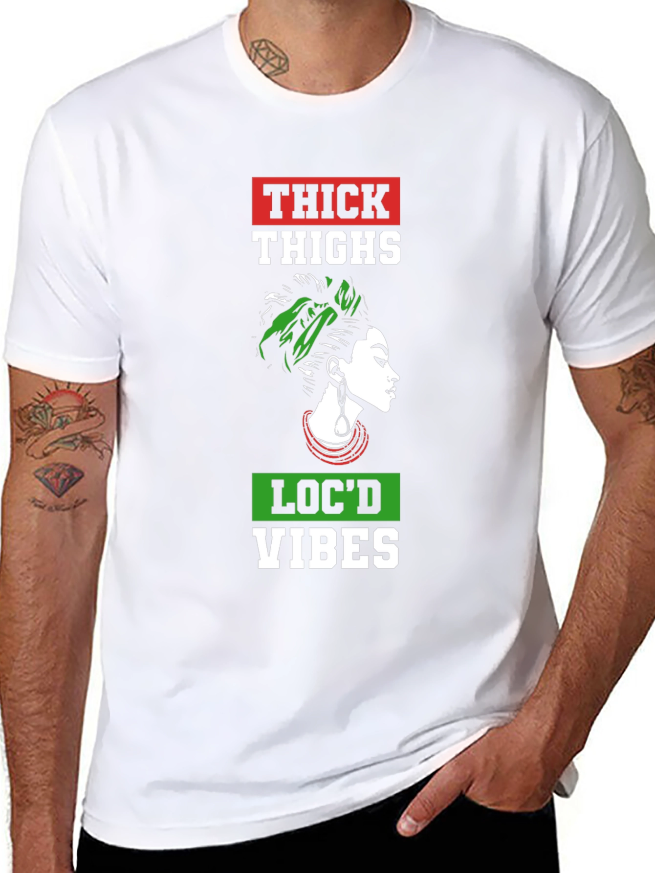 Thick Thighs Locd Vibes Graphic Tee - Black