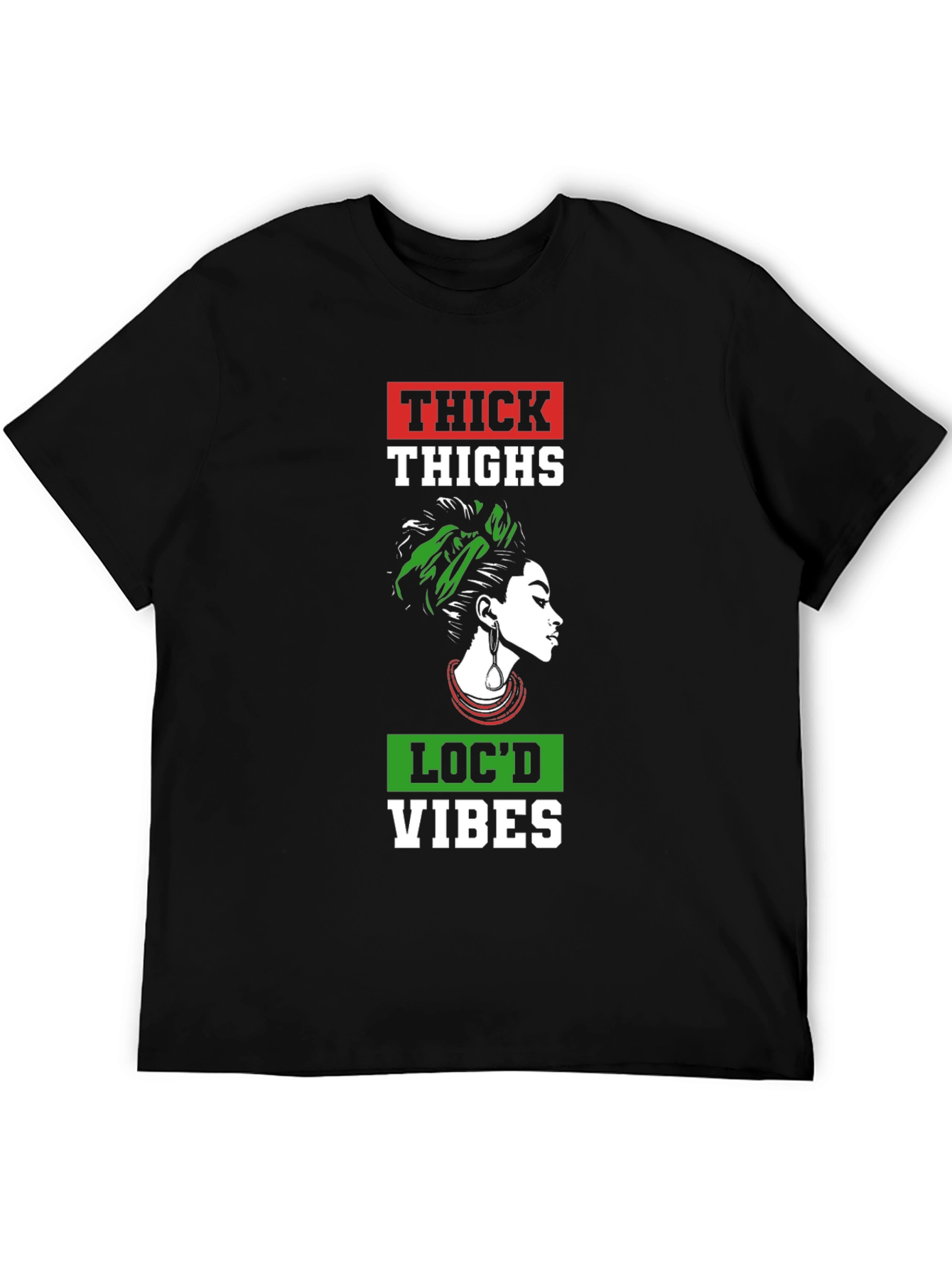 Thick Thighs Locd Vibes Graphic Tee - Black