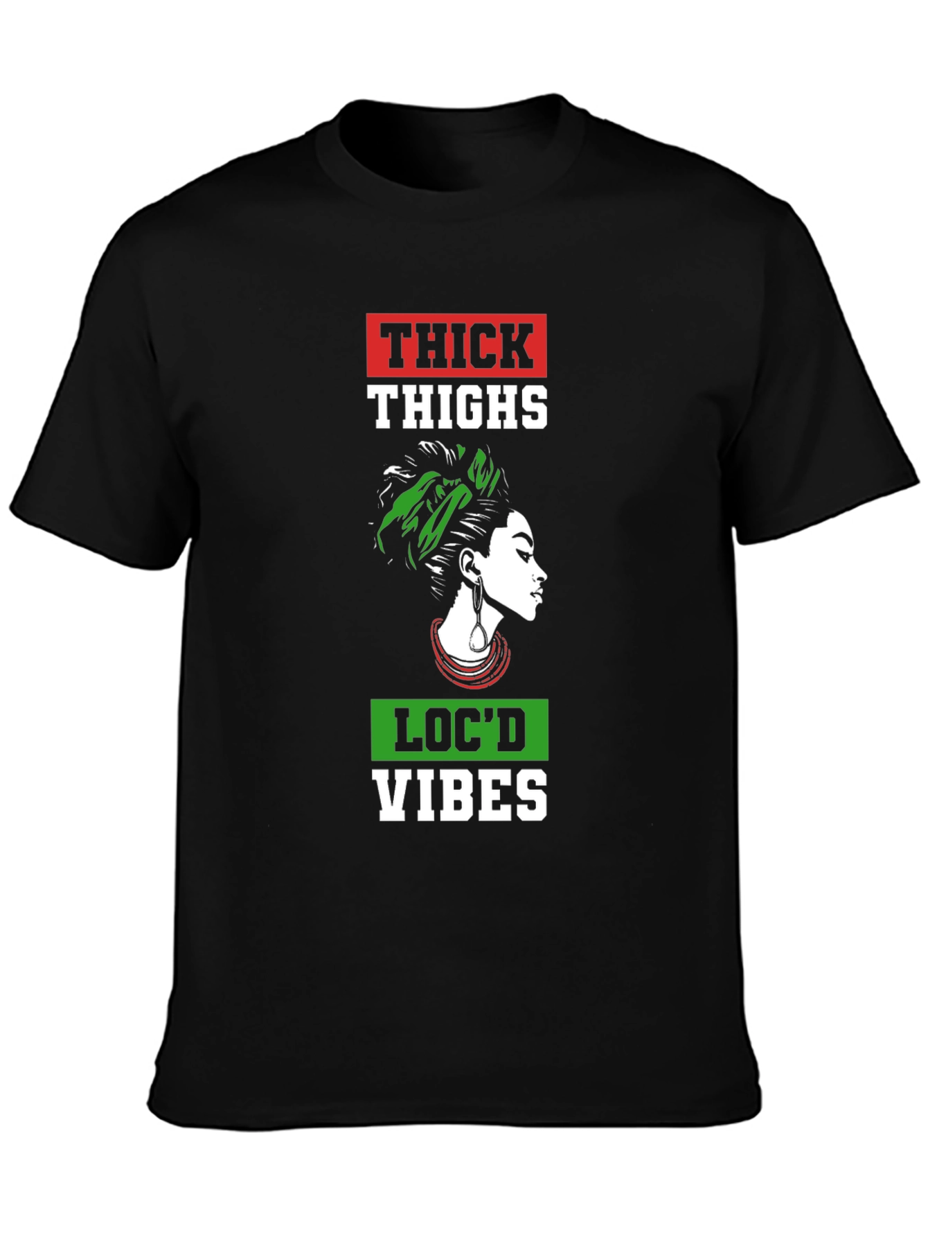 Thick Thighs Locd Vibes Graphic Tee - Black