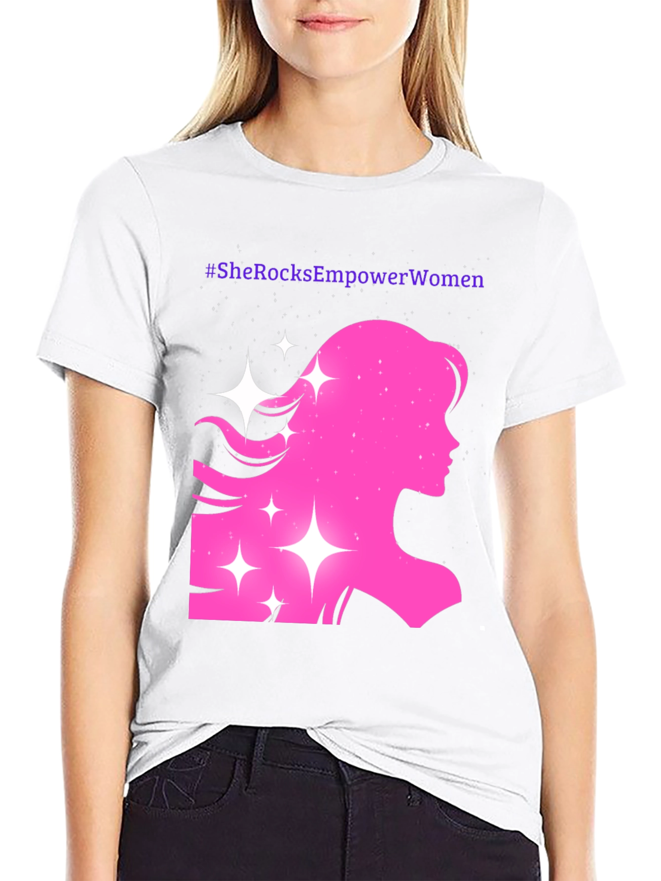 Empower Women T-Shirt - Pink Silhouette