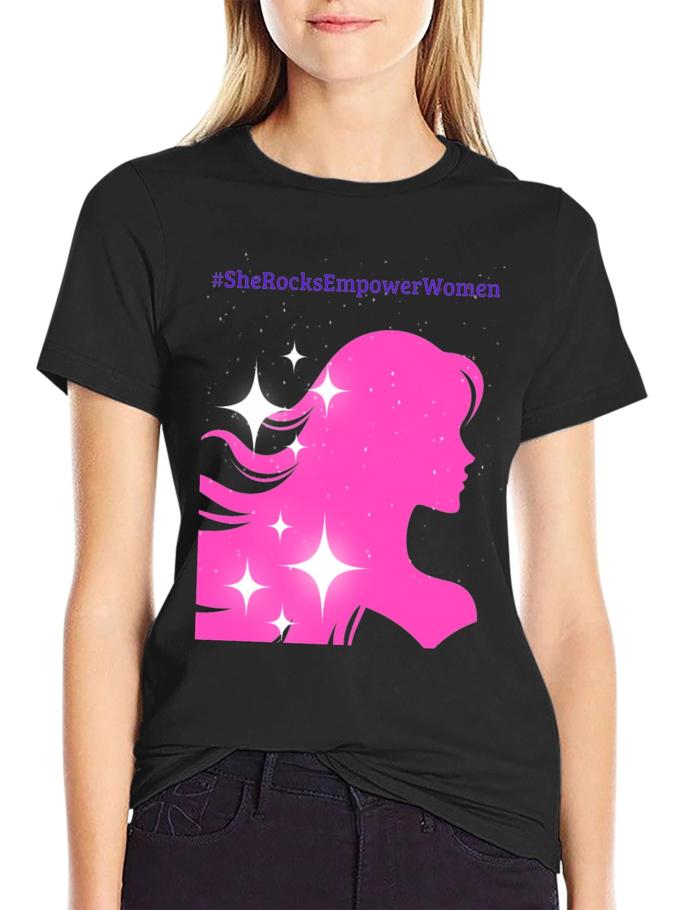 Empower Women T-Shirt - Pink Silhouette