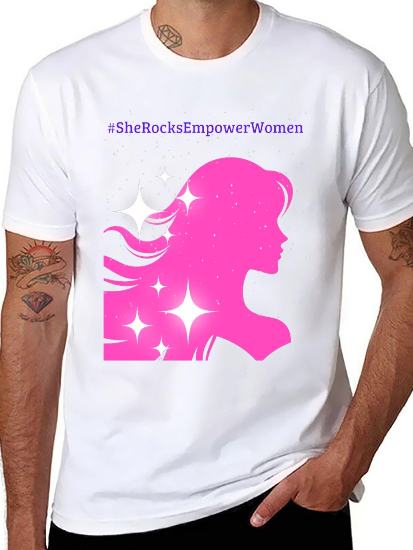 Empower Women T-Shirt - Pink Silhouette