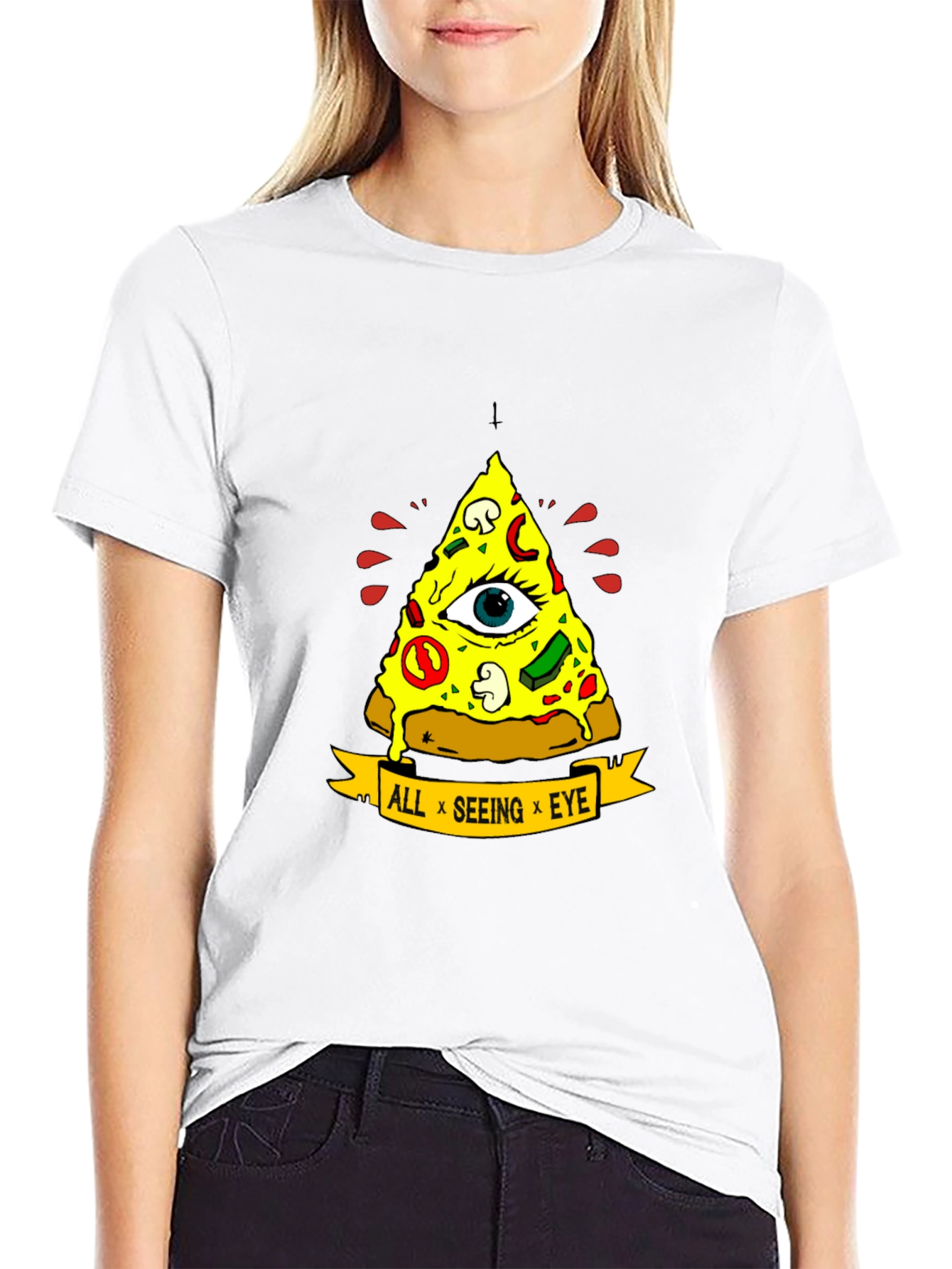 All Seeing Eye Pizza Slice Graphic Tee