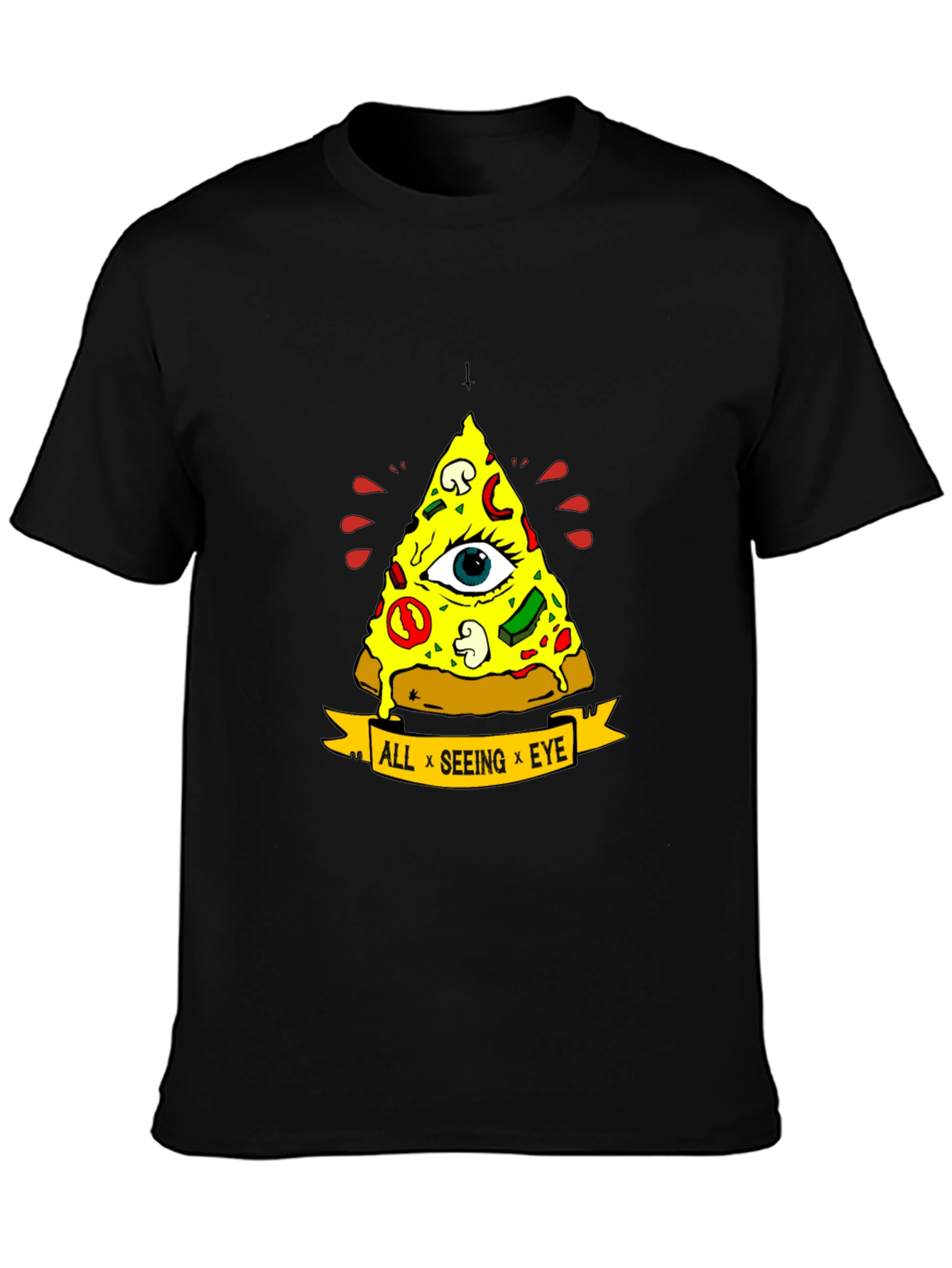 All Seeing Eye Pizza Slice Graphic Tee
