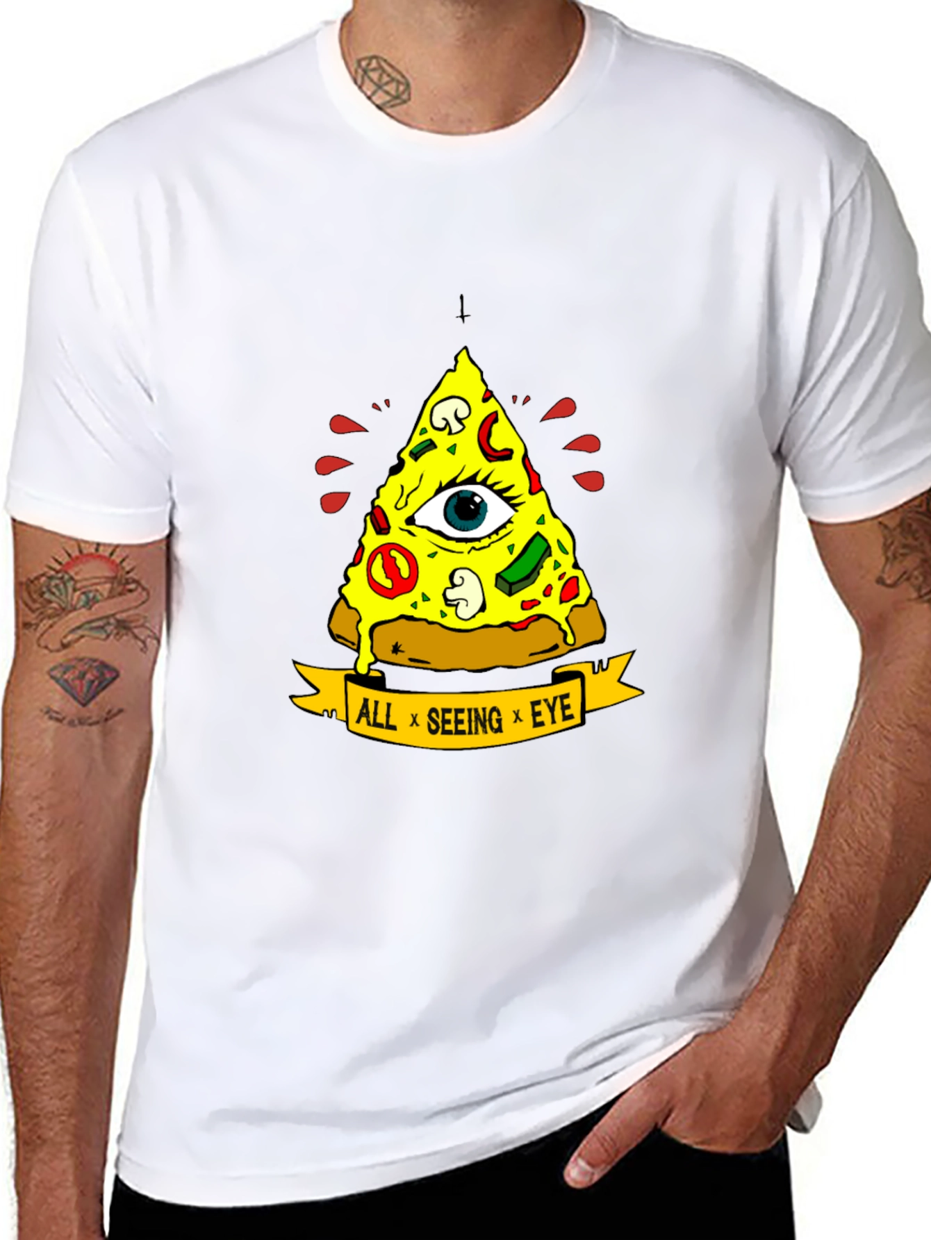 All Seeing Eye Pizza Slice Graphic Tee