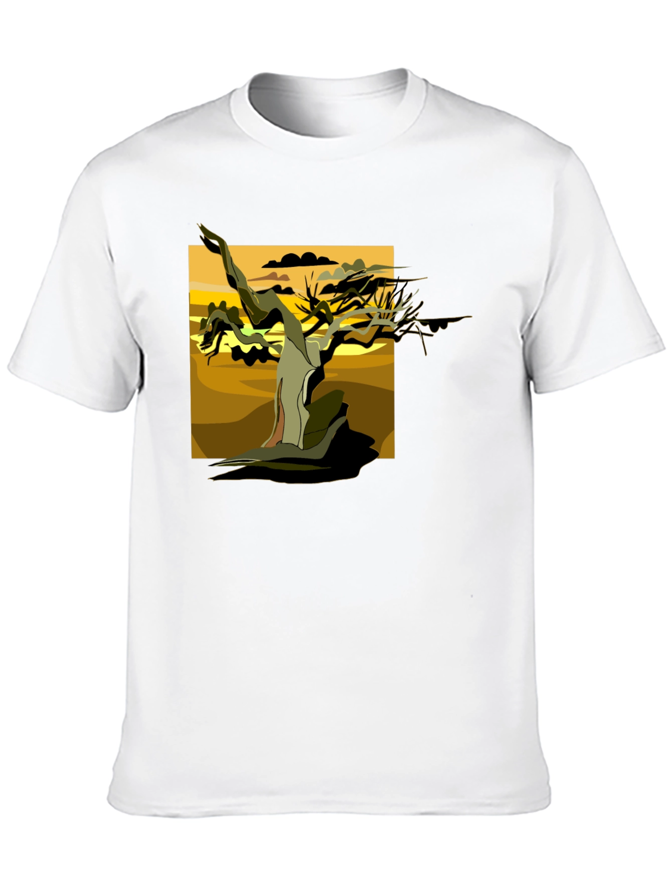 Abstract Tree Graphic Tee - Black