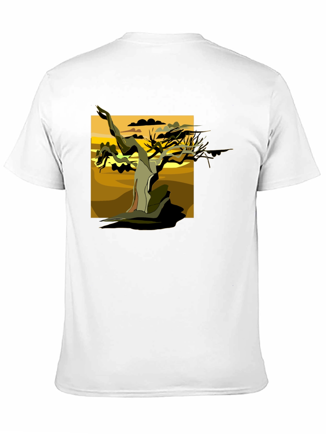 Abstract Tree Graphic Tee - Black