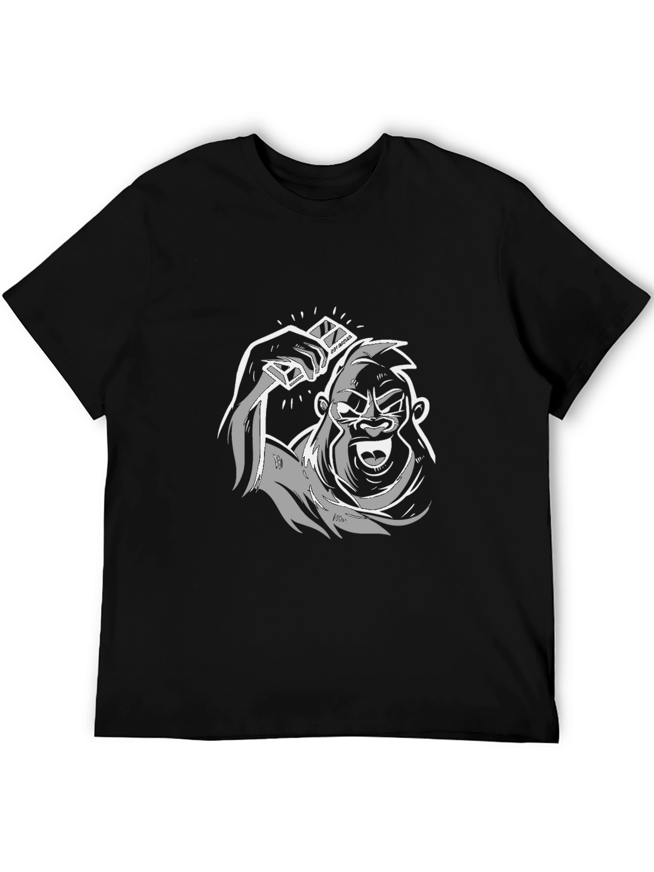 Gorilla Graphic Tee - Bold Black Cotton T-Shirt