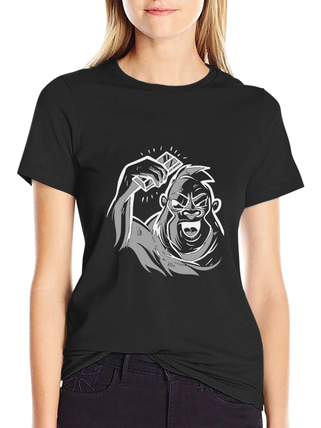 Gorilla Graphic Tee - Bold Black Cotton T-Shirt