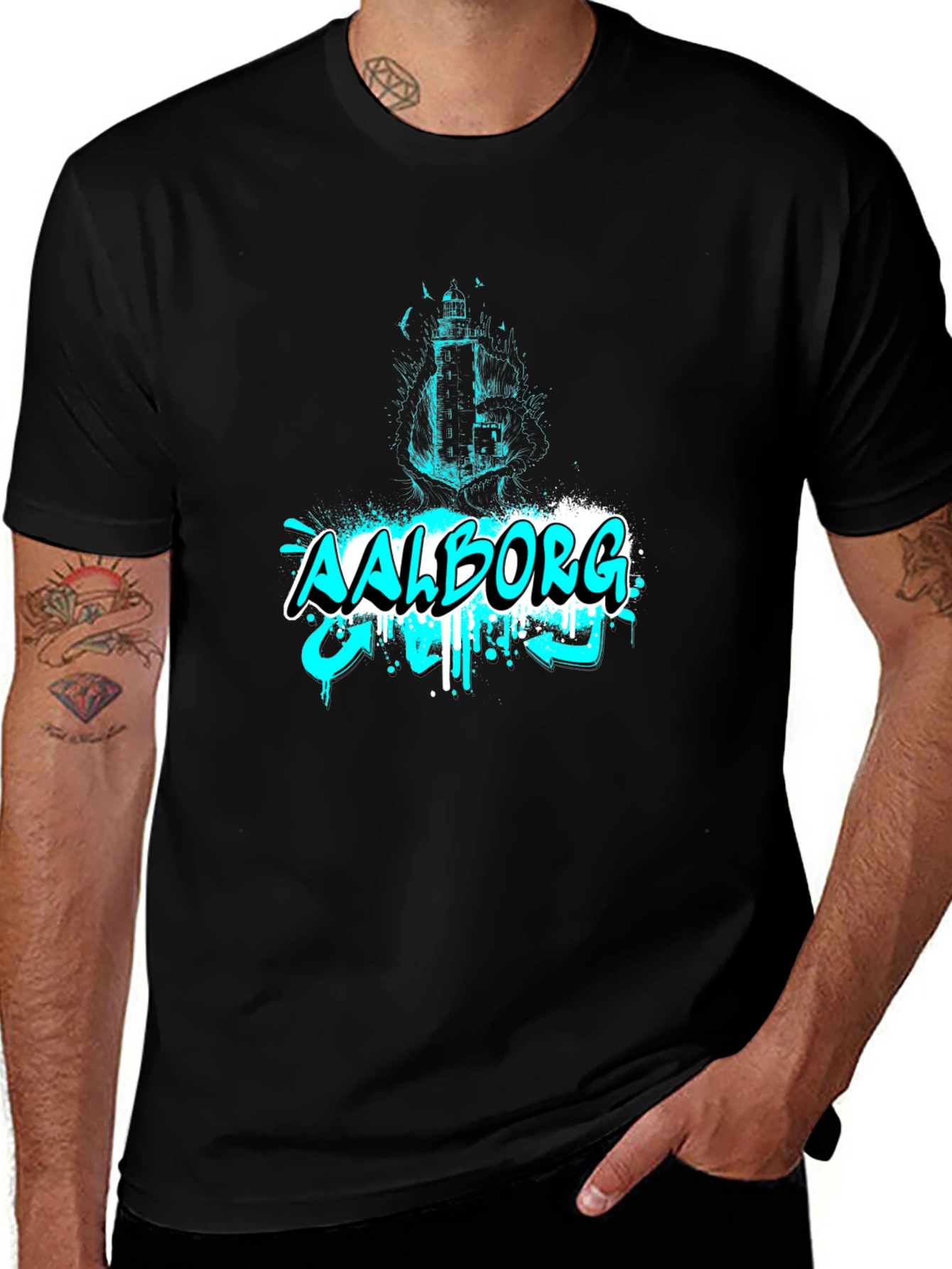 Aalborg Graffiti Style Black T-Shirt