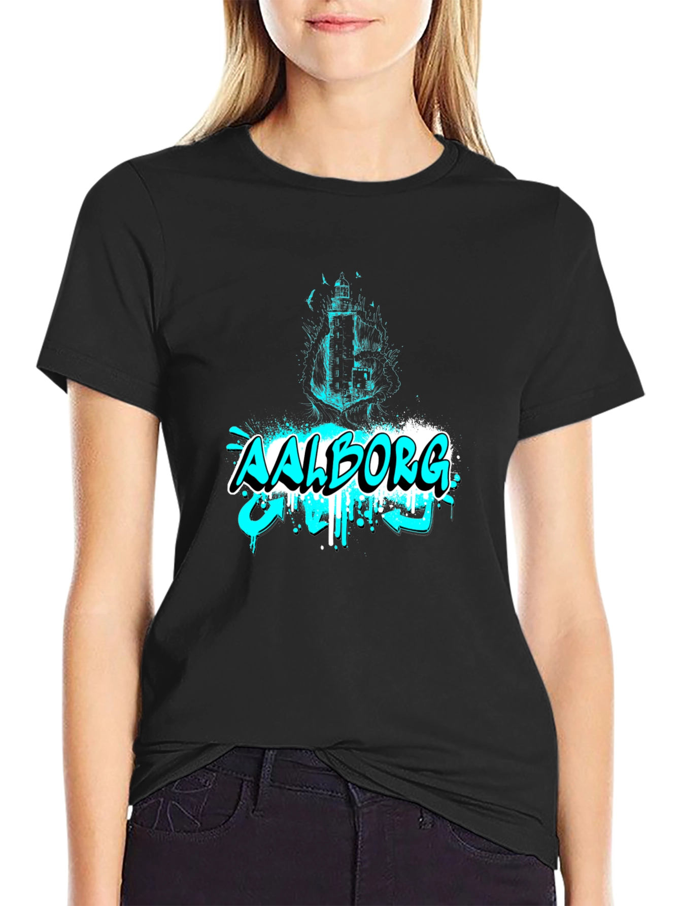 Aalborg Graffiti Style Black T-Shirt