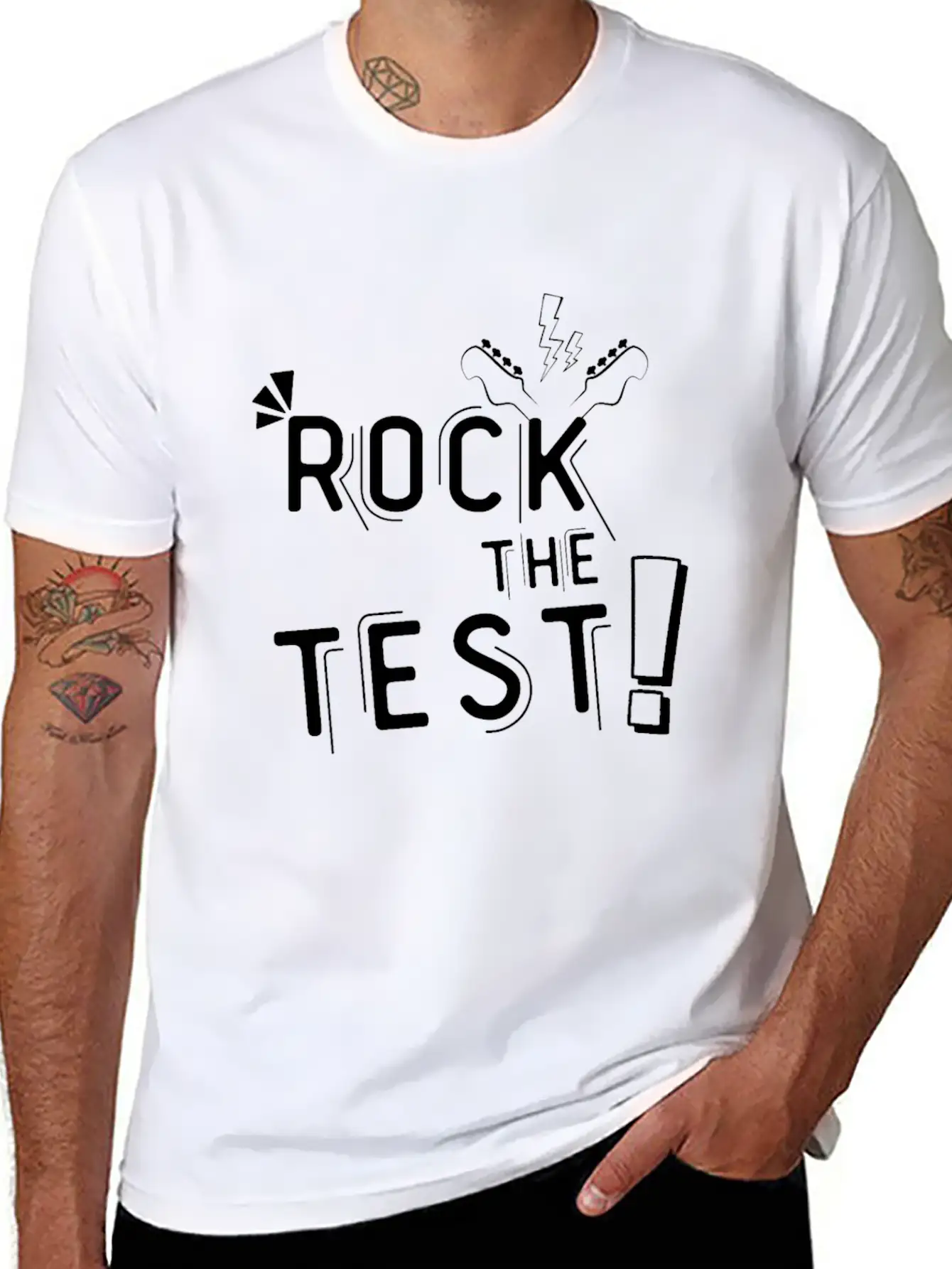 Rock The Test Shake Test Guitar Unisex Casual T-Shirt – Clean Design For Daily Comfort