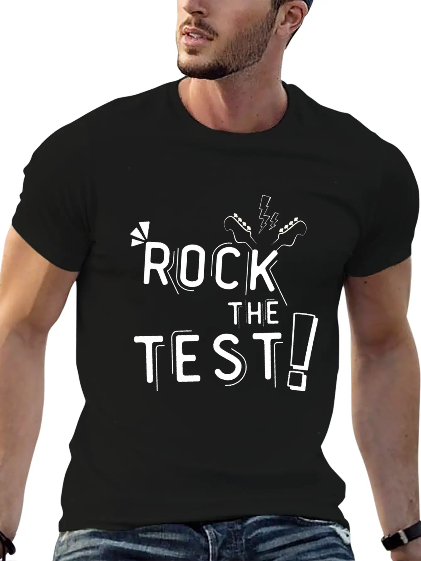 Rock The Test Shake Test Guitar Unisex Casual T-Shirt – Clean Design For Daily Comfort