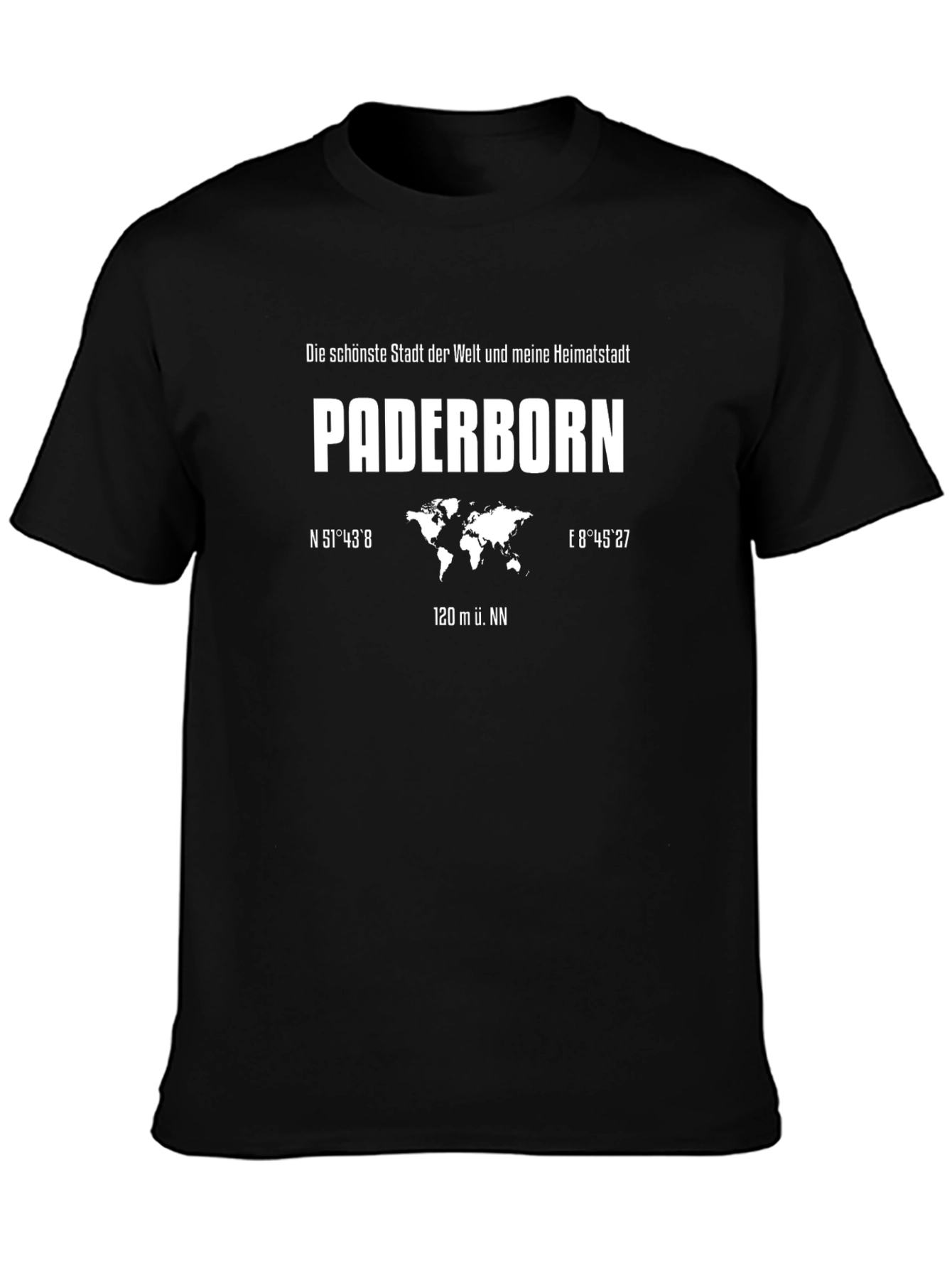 Paderborn Heimatstadt Graphic Tee - Black Cotton T-Shirt