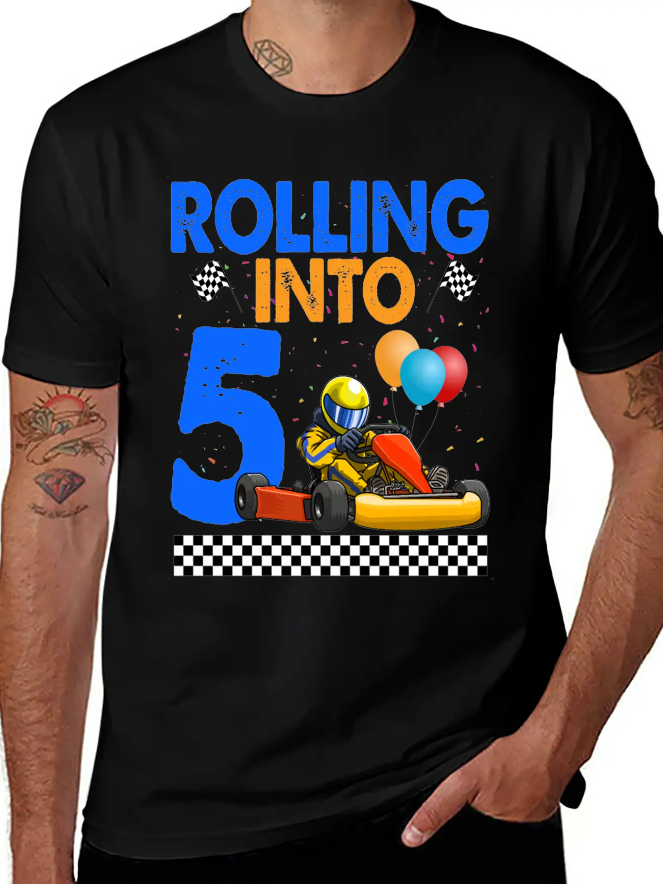 Rolling Into 5 Kart Racer Unisex Casual T-Shirt – Clean Design For Daily Comfort