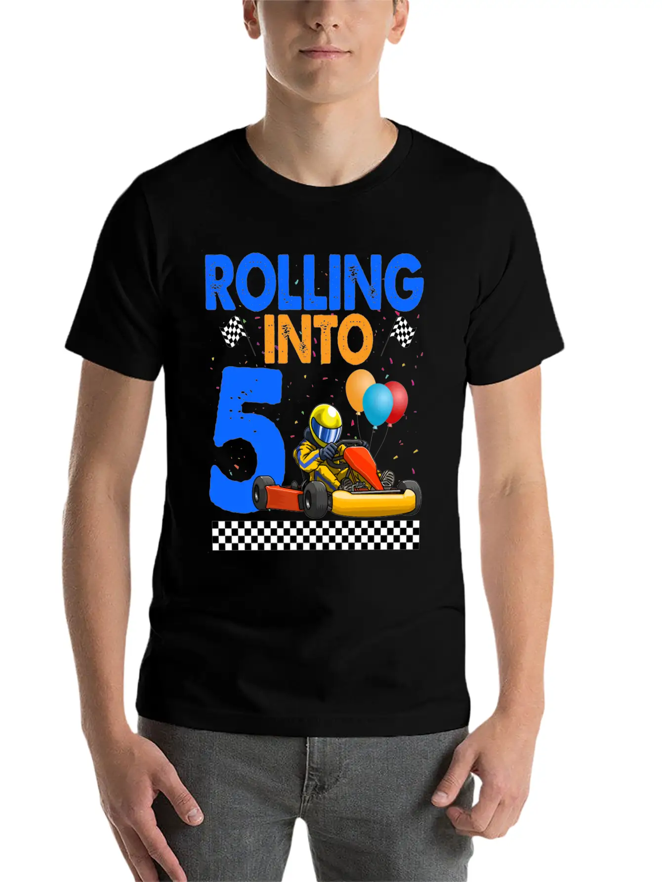 Rolling Into 5 Kart Racer Unisex Casual T-Shirt – Clean Design For Daily Comfort