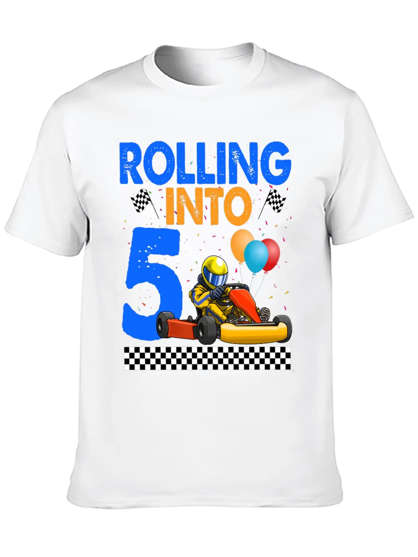 Rolling Into 5 Kart Racer Unisex Casual T-Shirt – Clean Design For Daily Comfort