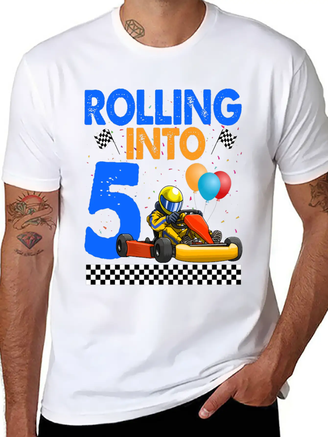 Rolling Into 5 Kart Racer Unisex Casual T-Shirt – Clean Design For Daily Comfort