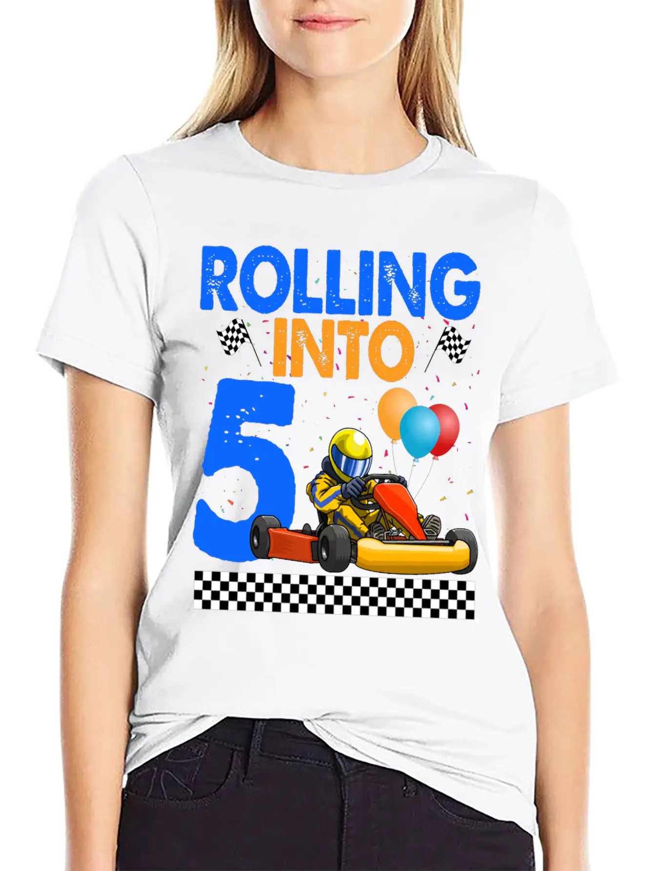 Rolling Into 5 Kart Racer Unisex Casual T-Shirt – Clean Design For Daily Comfort