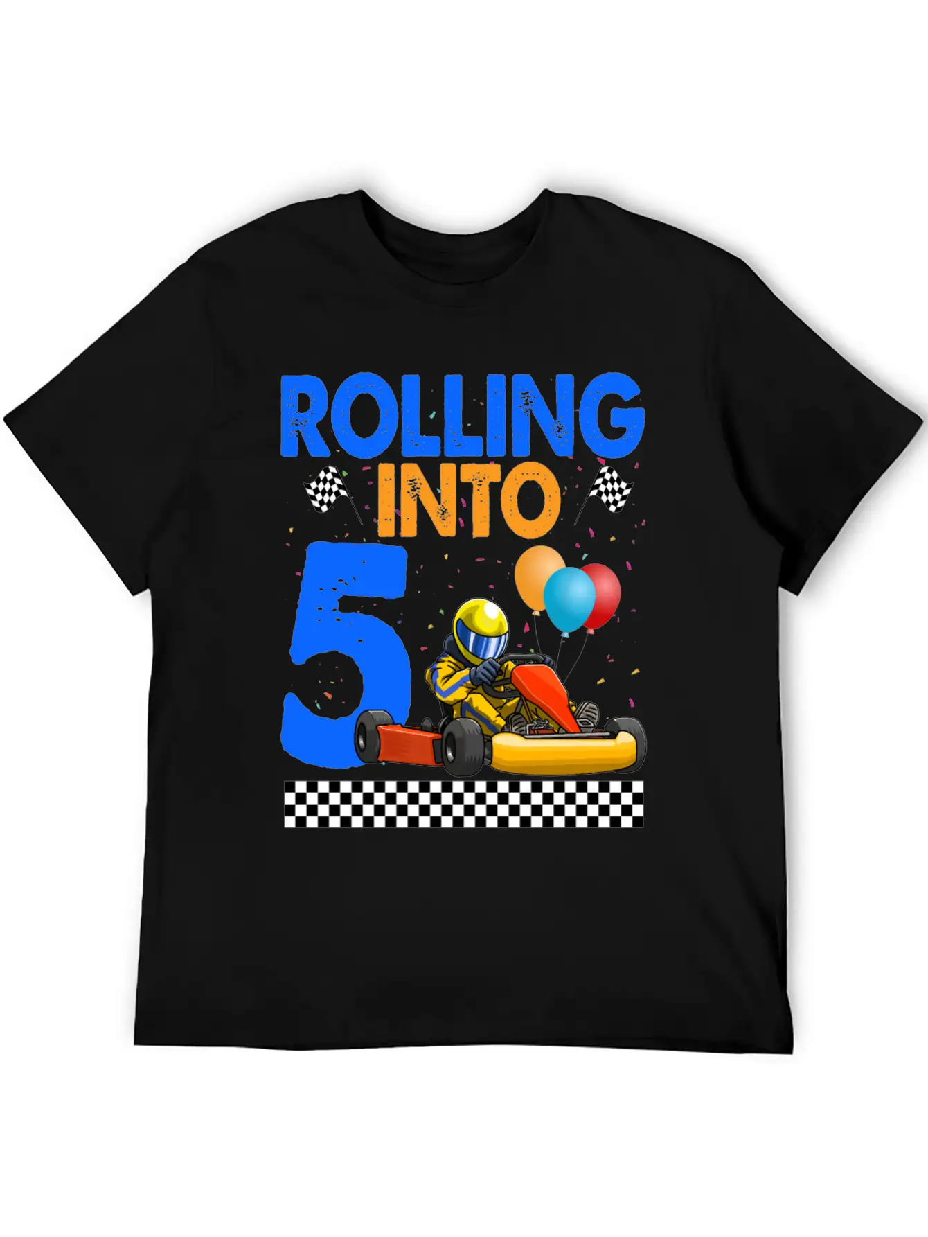 Rolling Into 5 Kart Racer Unisex Casual T-Shirt – Clean Design For Daily Comfort