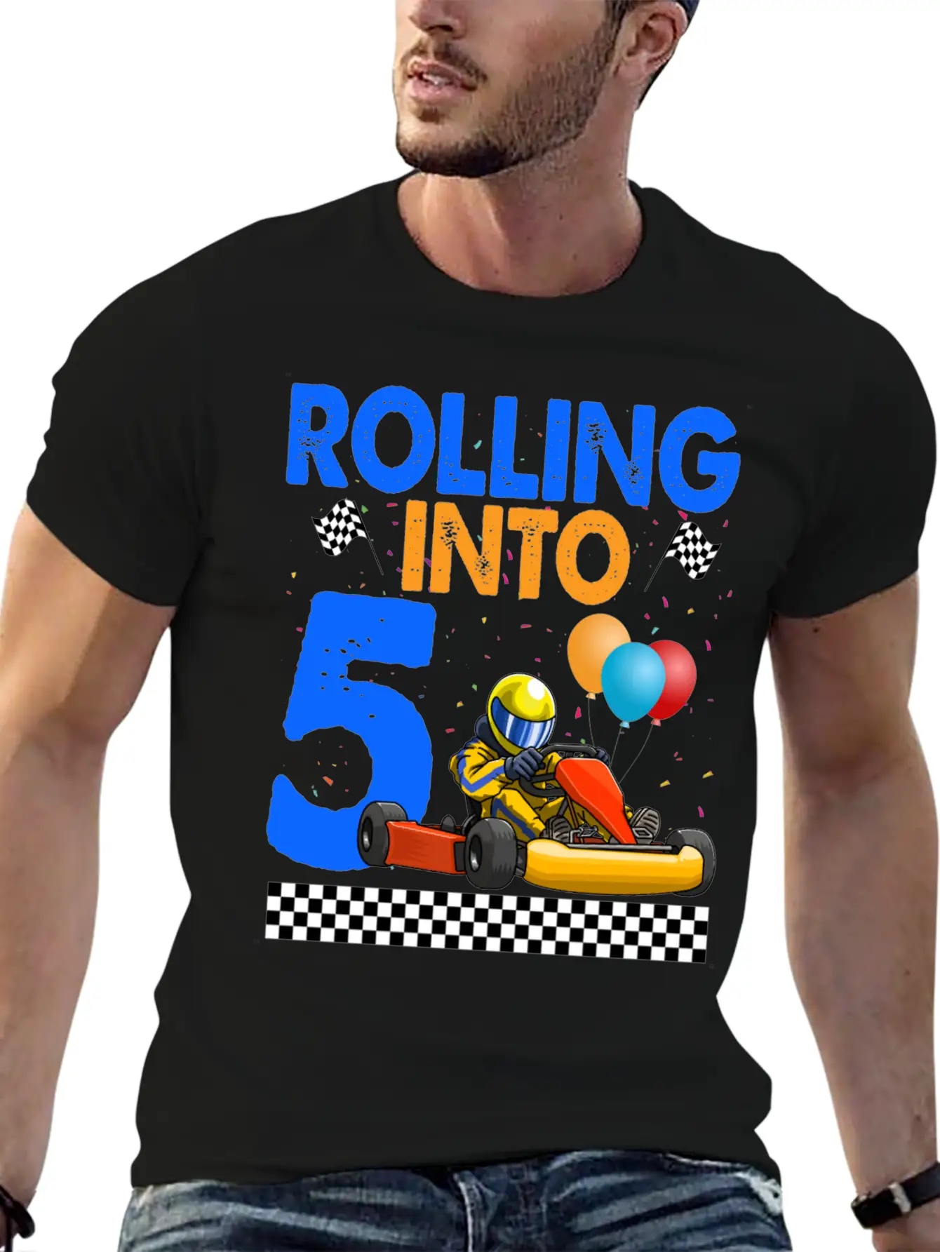 Rolling Into 5 Kart Racer Unisex Casual T-Shirt – Clean Design For Daily Comfort