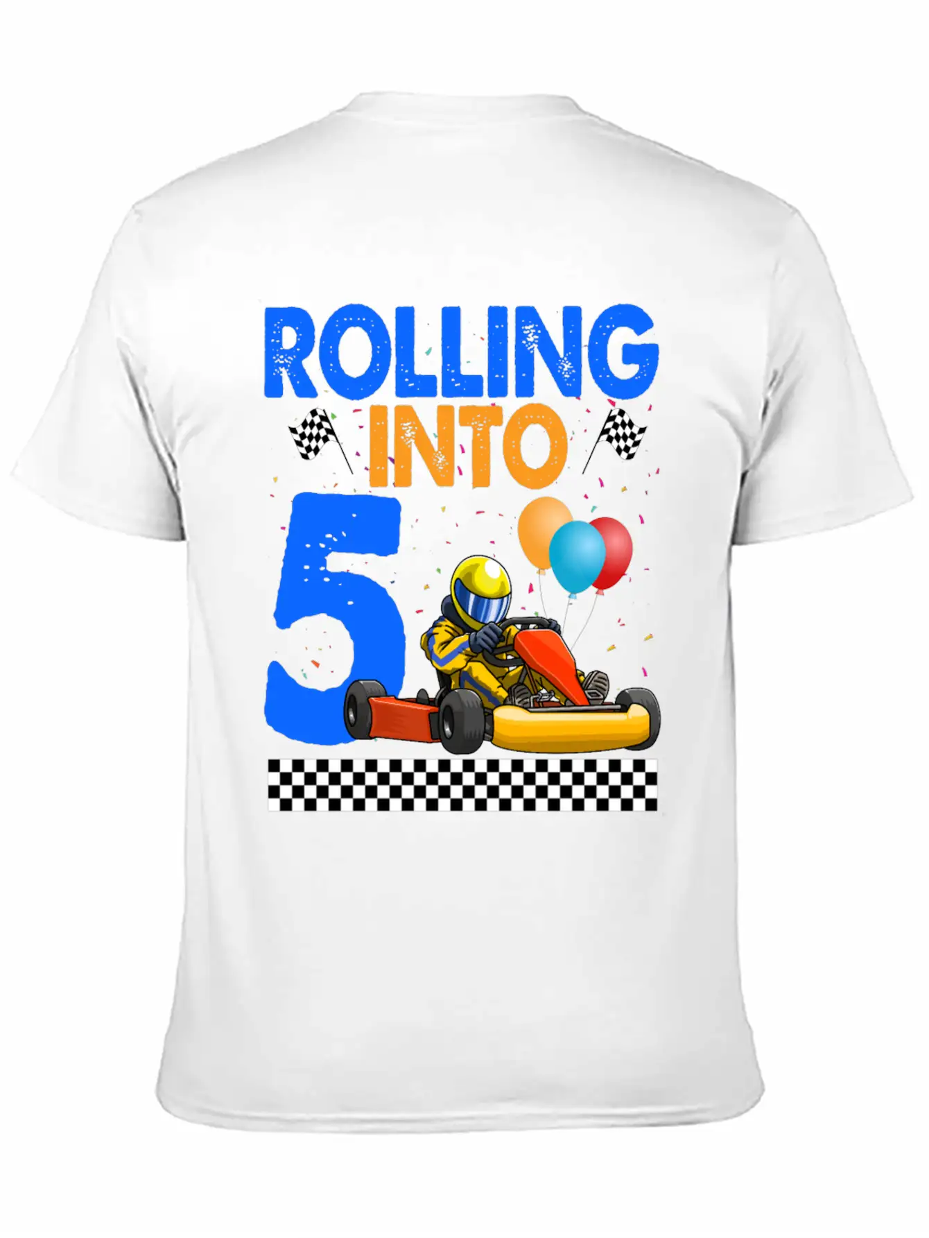 Rolling Into 5 Kart Racer Unisex Casual T-Shirt – Clean Design For Daily Comfort