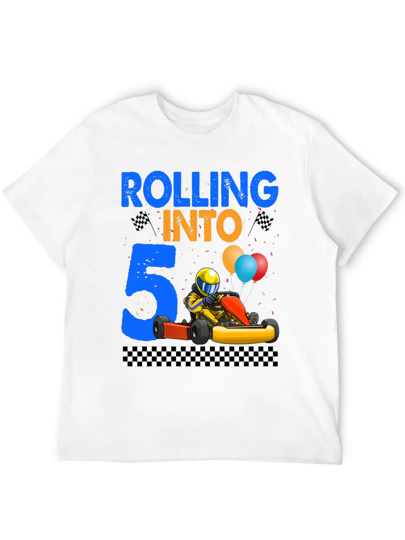 Rolling Into 5 Kart Racer Unisex Casual T-Shirt – Clean Design For Daily Comfort