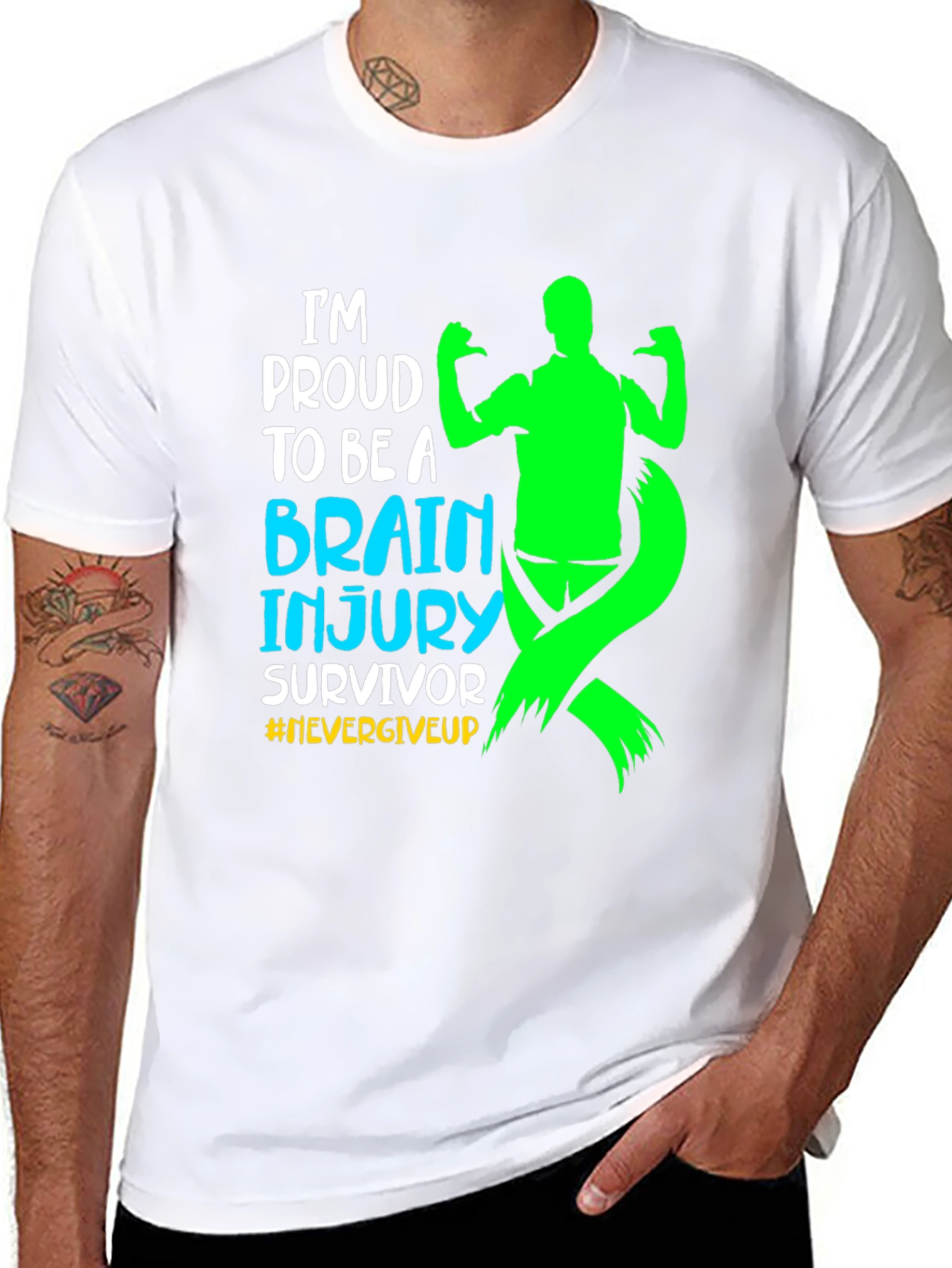 Brain Injury Survivor T-Shirt - Never Give Up
