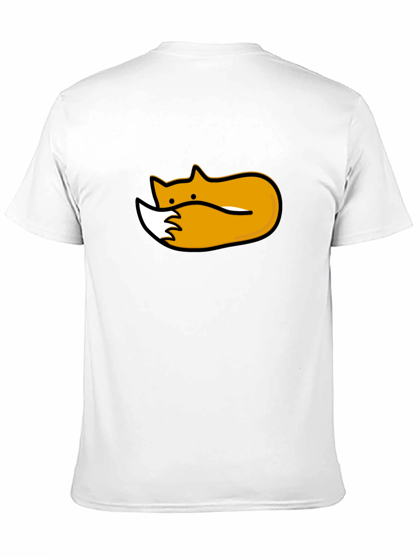 Cute Sleeping Fox Graphic Tee - Black