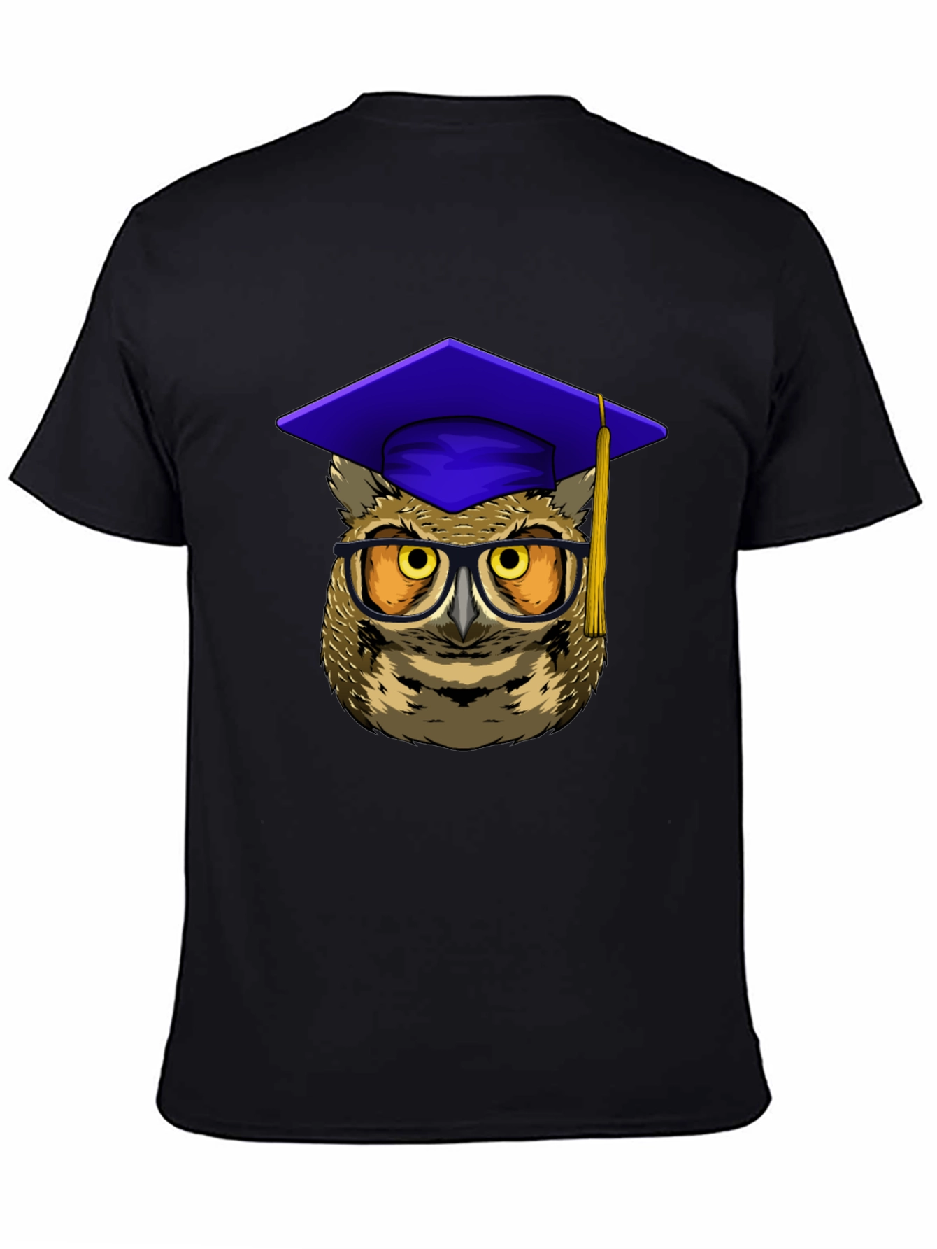 Graduation Owl Graphic Tee - Black