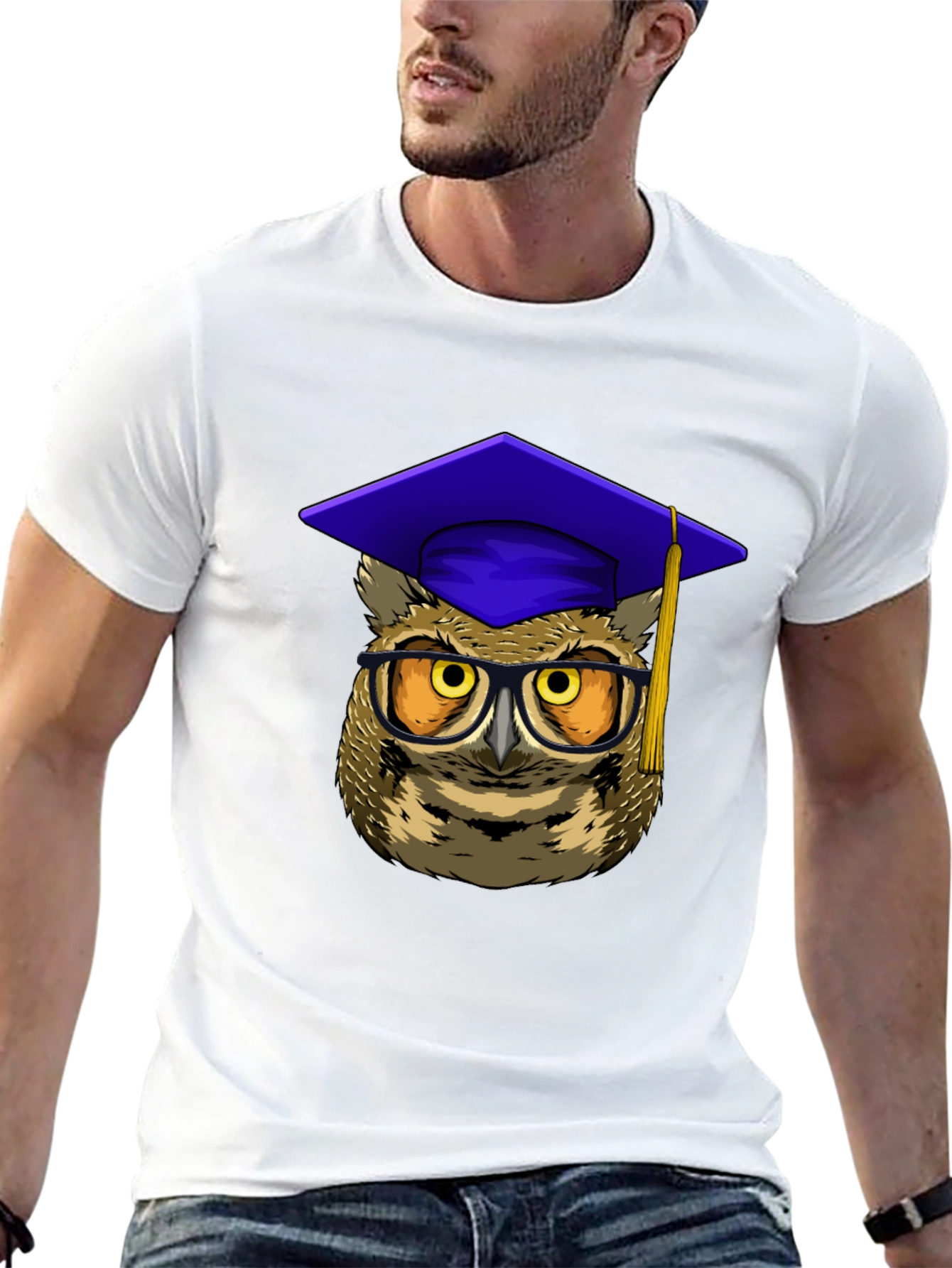 Graduation Owl Graphic Tee - Black