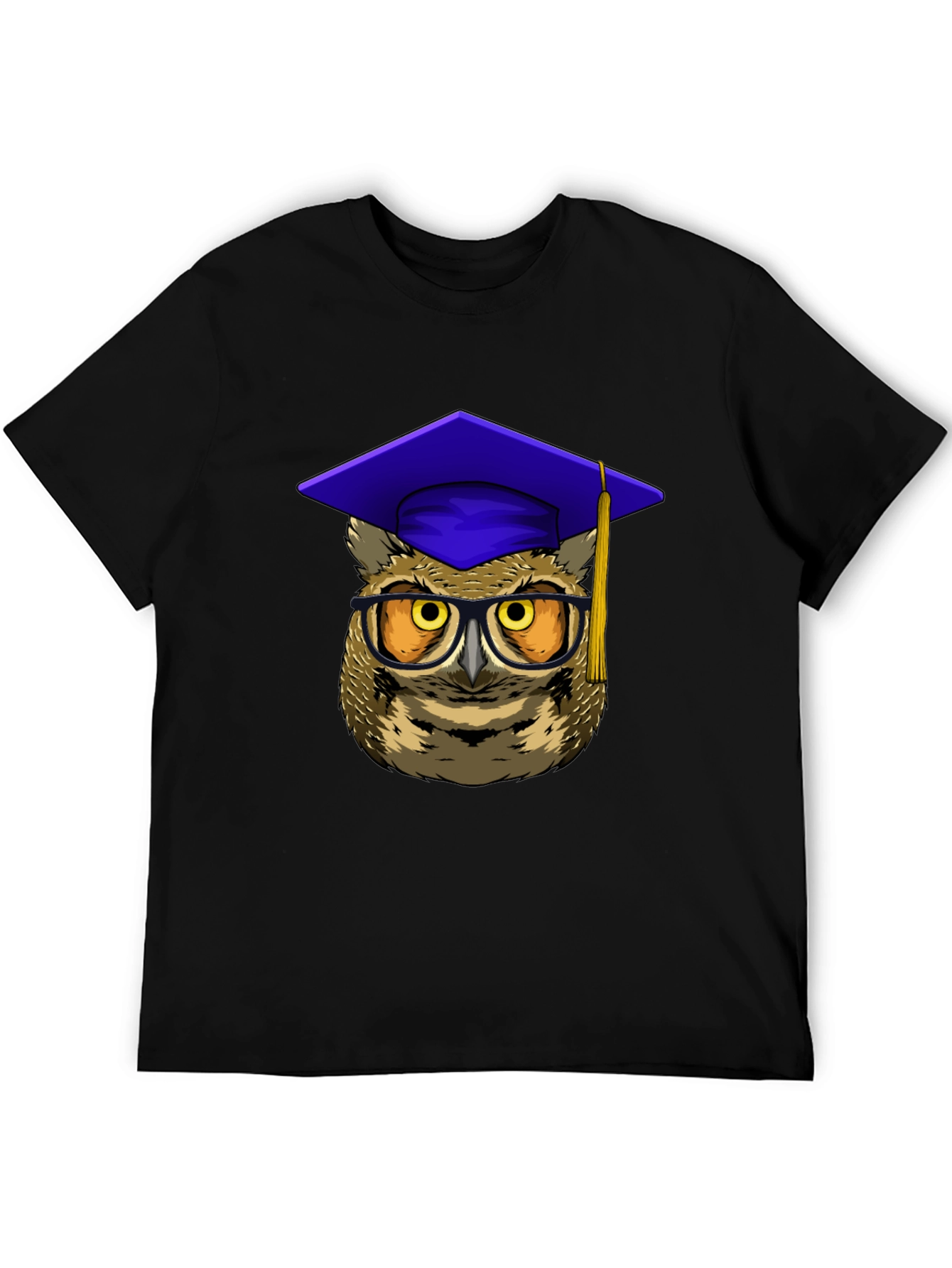 Graduation Owl Graphic Tee - Black