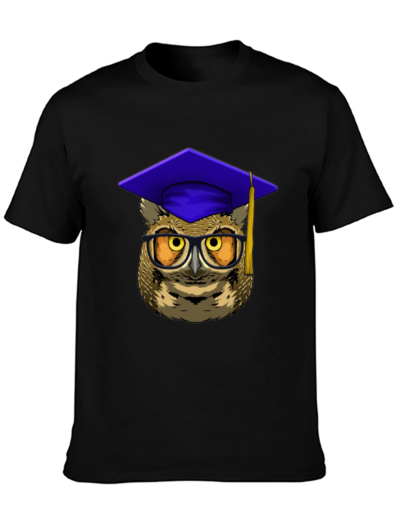 Graduation Owl Graphic Tee - Black