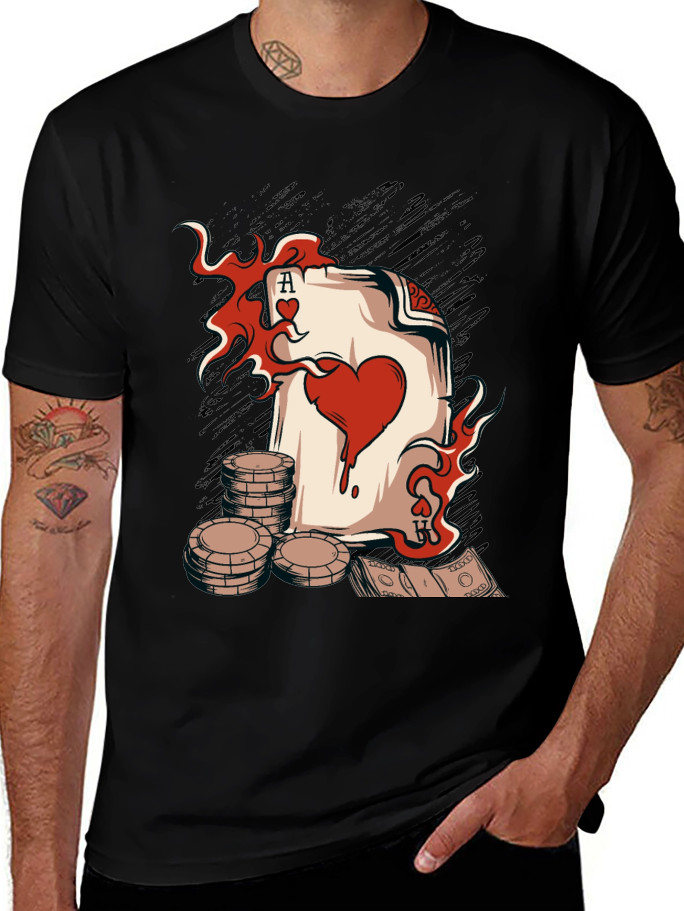 Ace of Hearts Poker T-Shirt - Lucky Gambling Tee