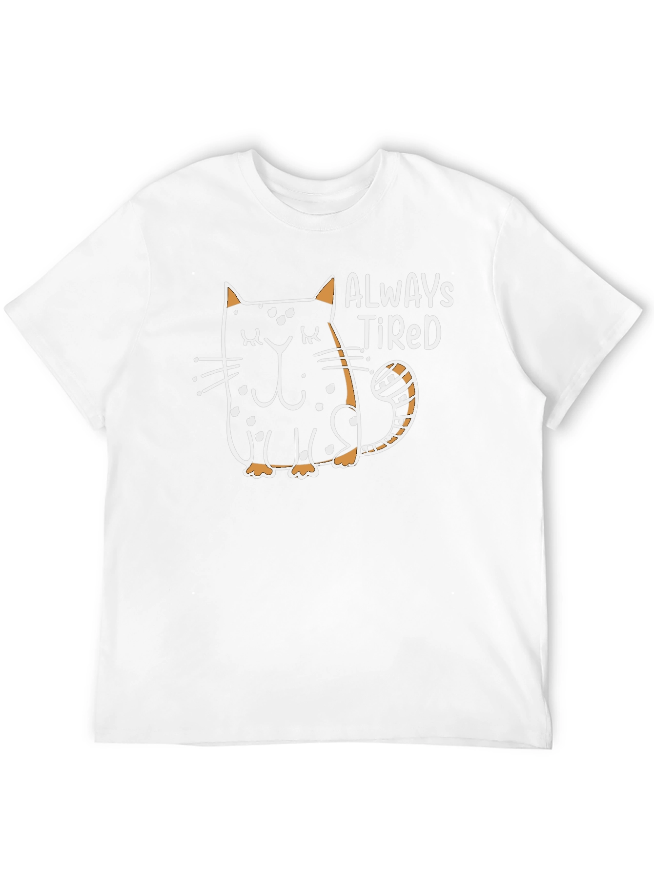 Always Tired Cat Graphic Black T-Shirt
