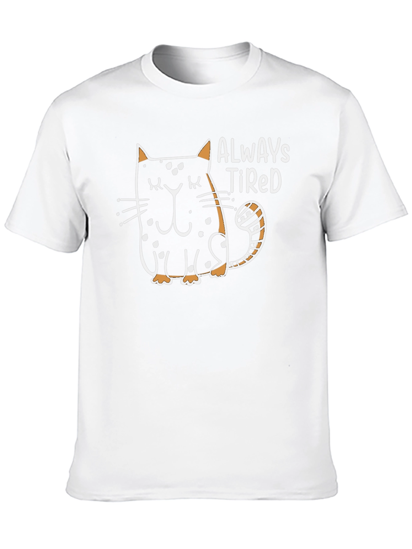 Always Tired Cat Graphic Black T-Shirt