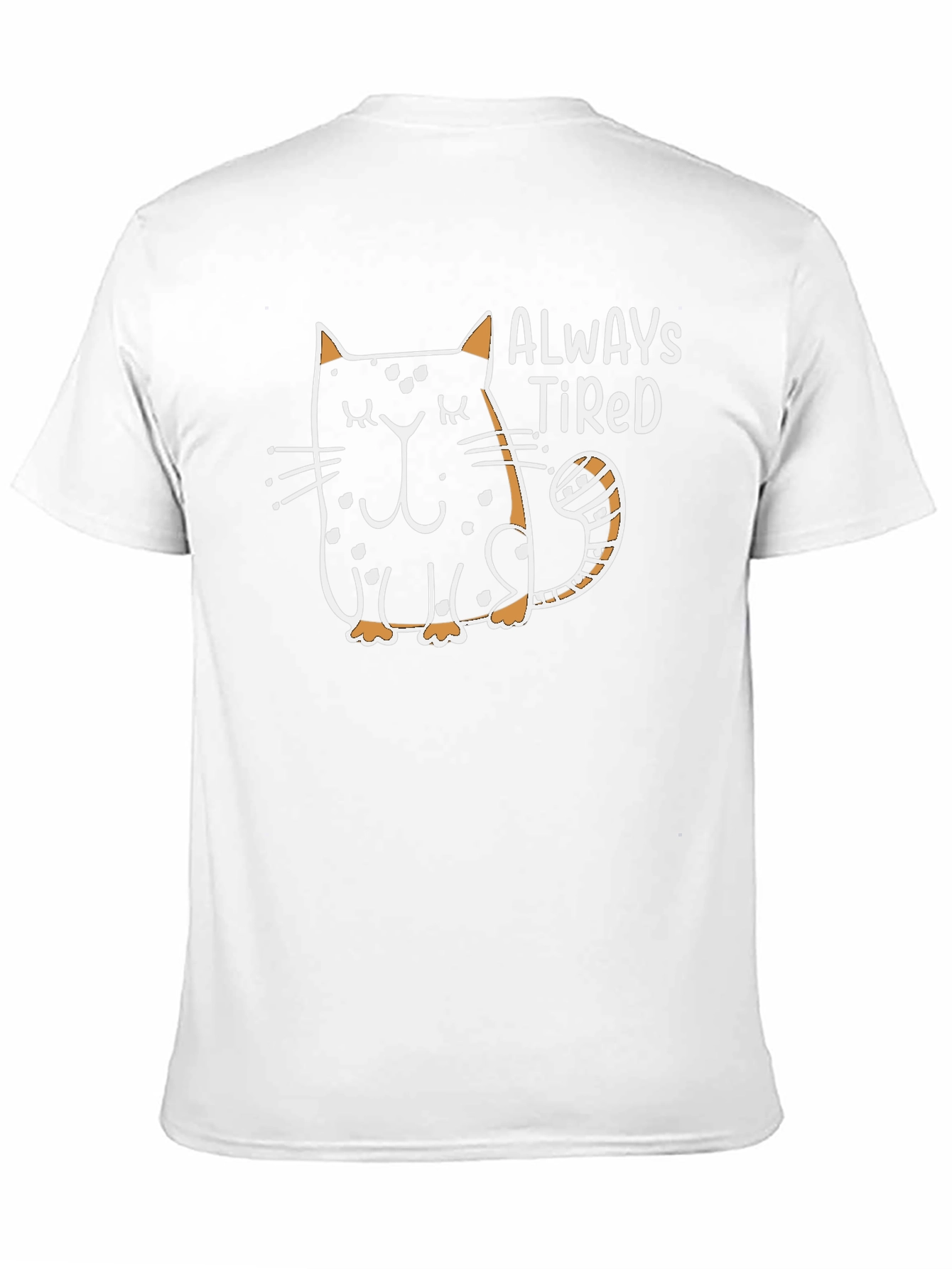 Always Tired Cat Graphic Black T-Shirt