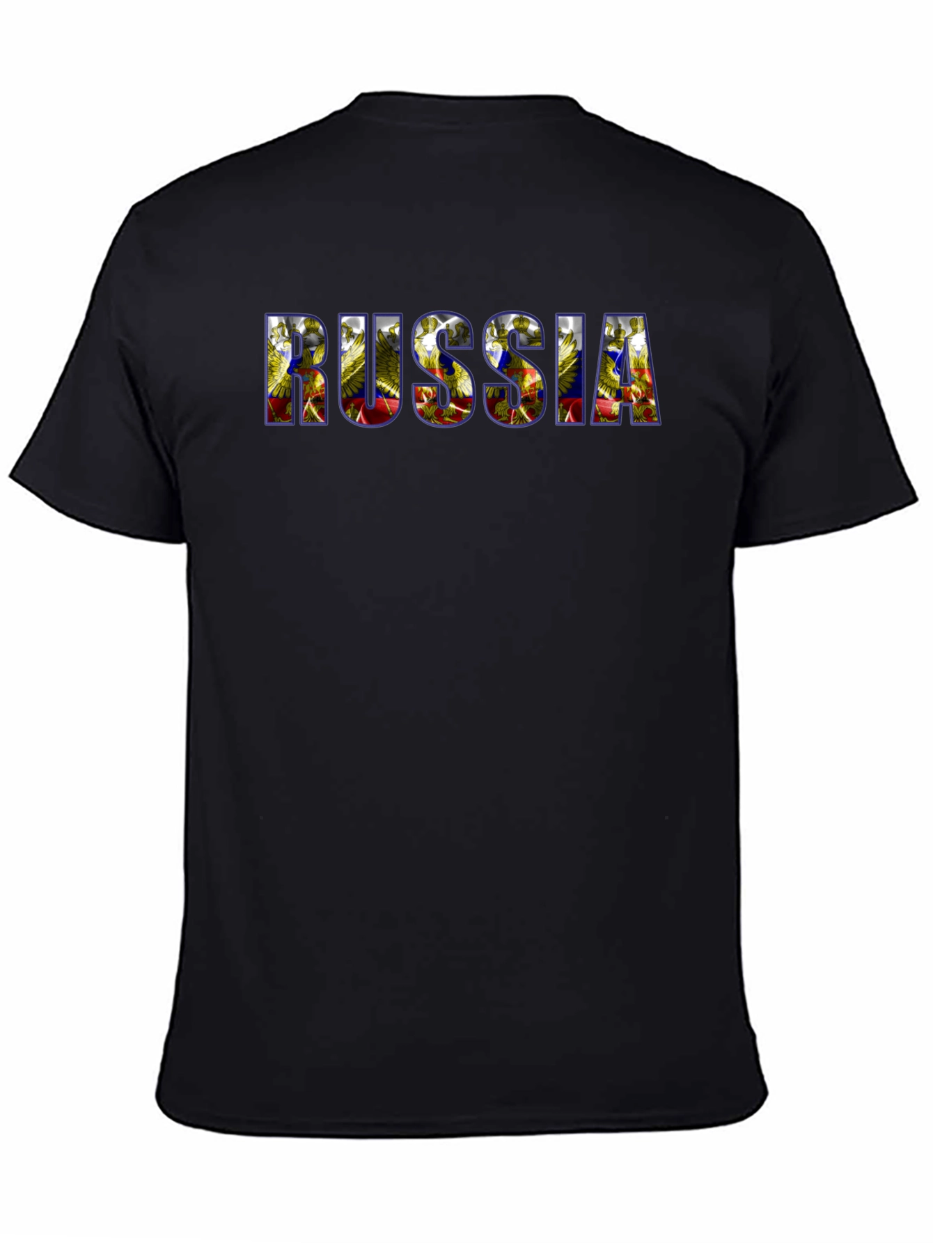 Russia Graphic Print Black T-Shirt
