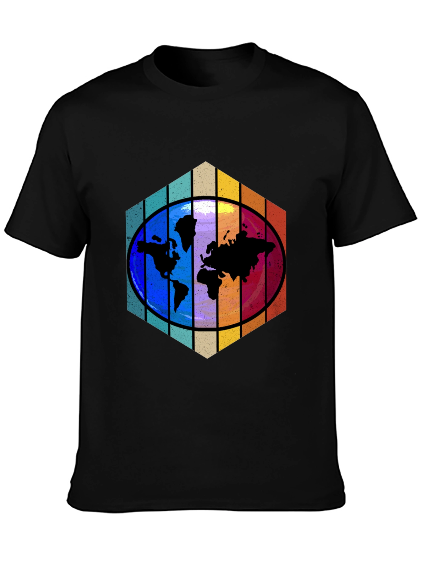 World Map Graphic Tee - Black