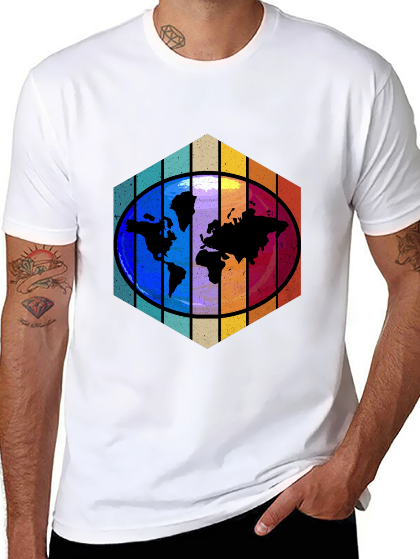 World Map Graphic Tee - Black