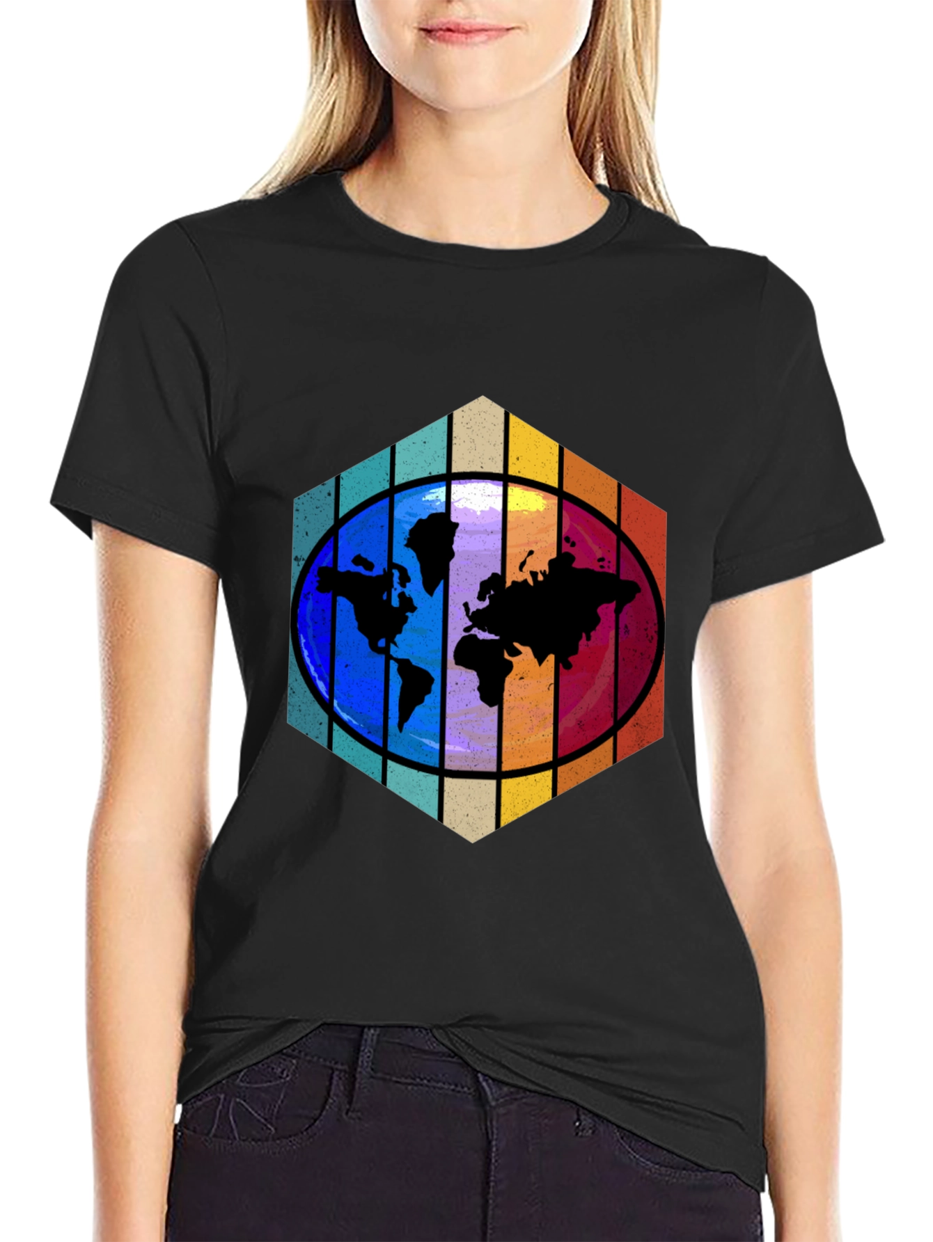 World Map Graphic Tee - Black