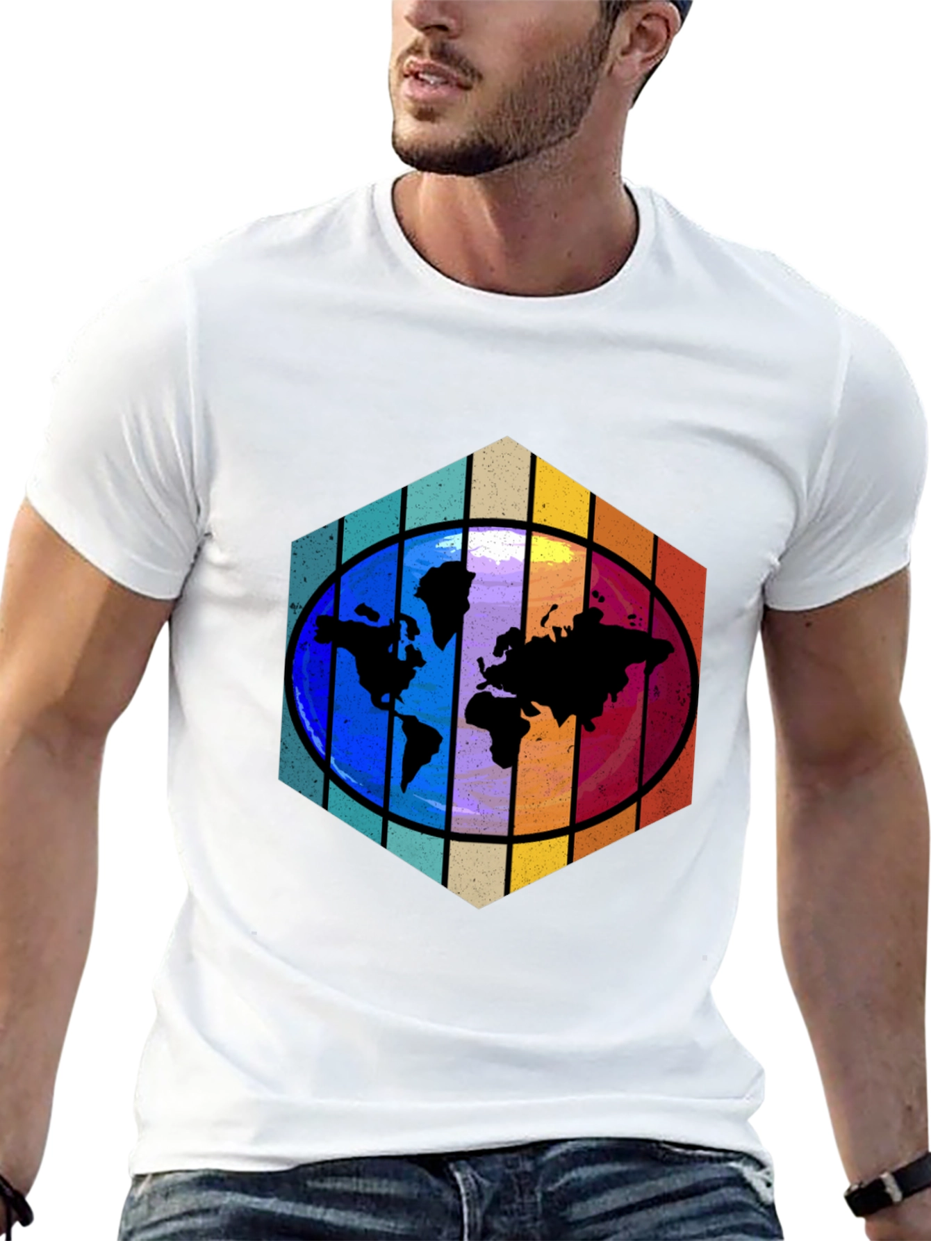 World Map Graphic Tee - Black