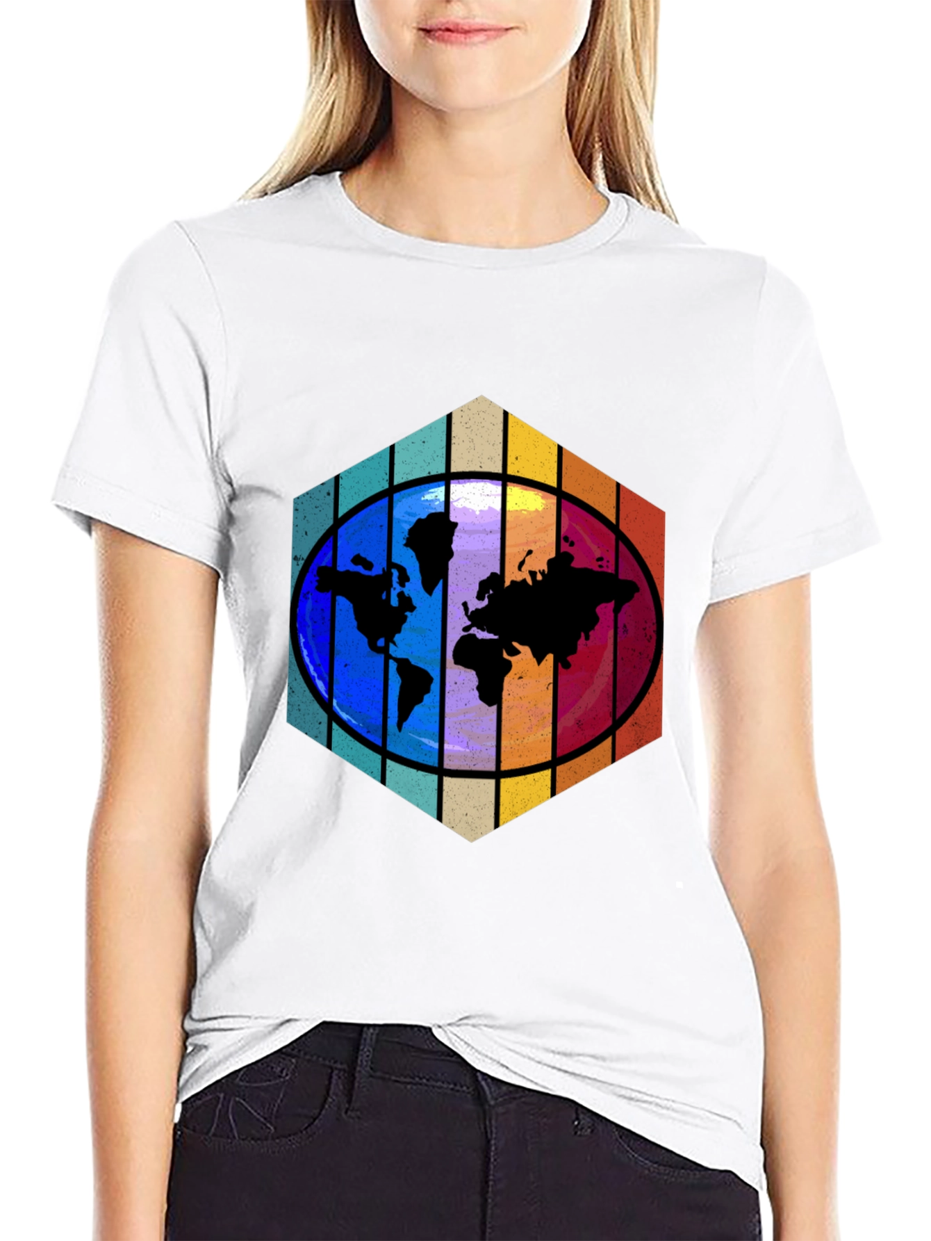 World Map Graphic Tee - Black